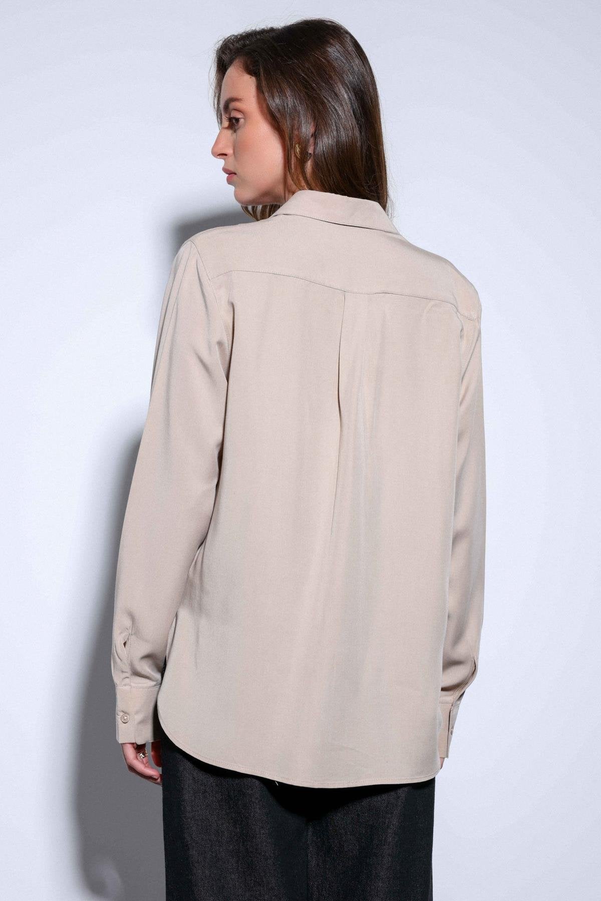 Antioch-Antioch Bej Tensel Kadın Gömlek-Gömlek-8-Milagron.com