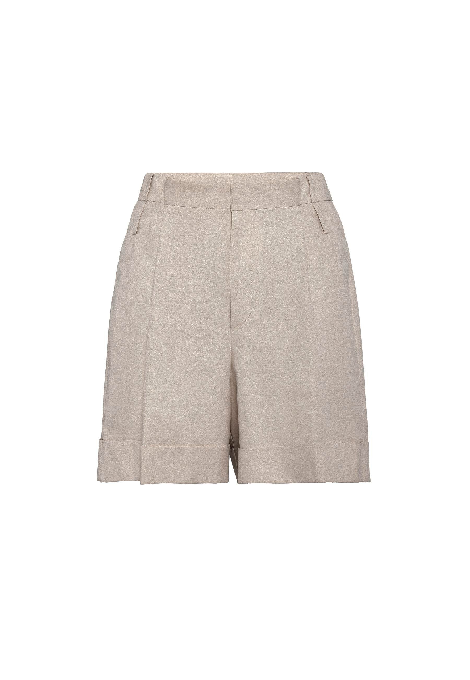 Antioch-Bej Yüksek Bel Pensli Kadın Bermuda Şort-Şort-6-Milagron.com