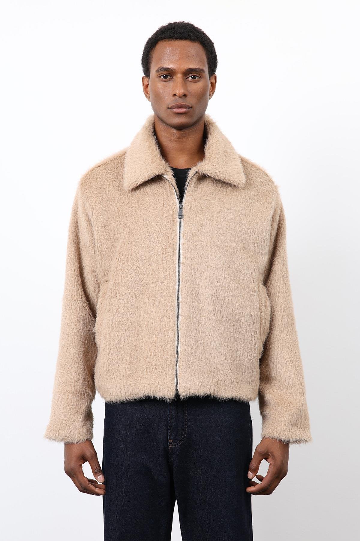 Antioch-Bej Yumuşak Dokulu Erkek Mont-Mont-5-Milagron.com