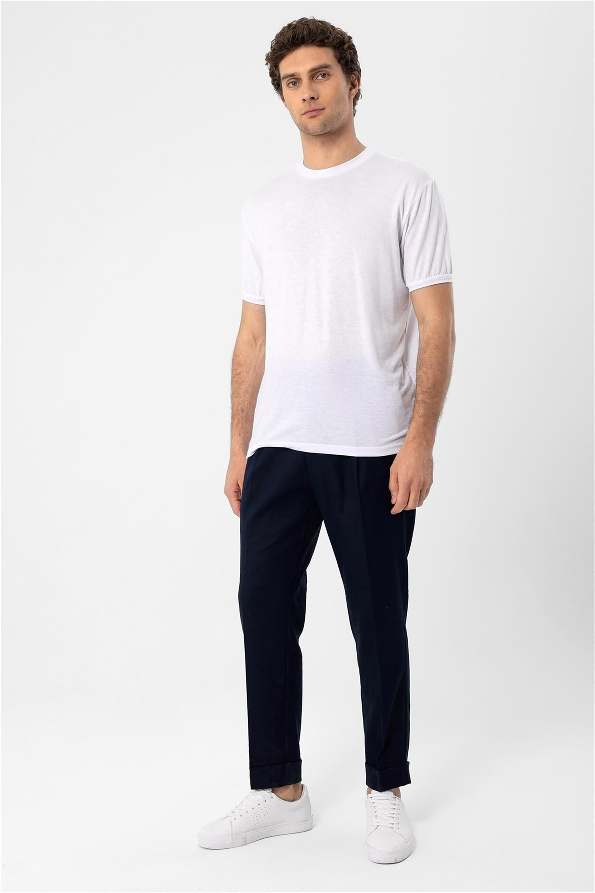 Antioch-Beyaz Bisiklet Yaka Erkek T Shirt-T-Shirts-2-Milagron.com