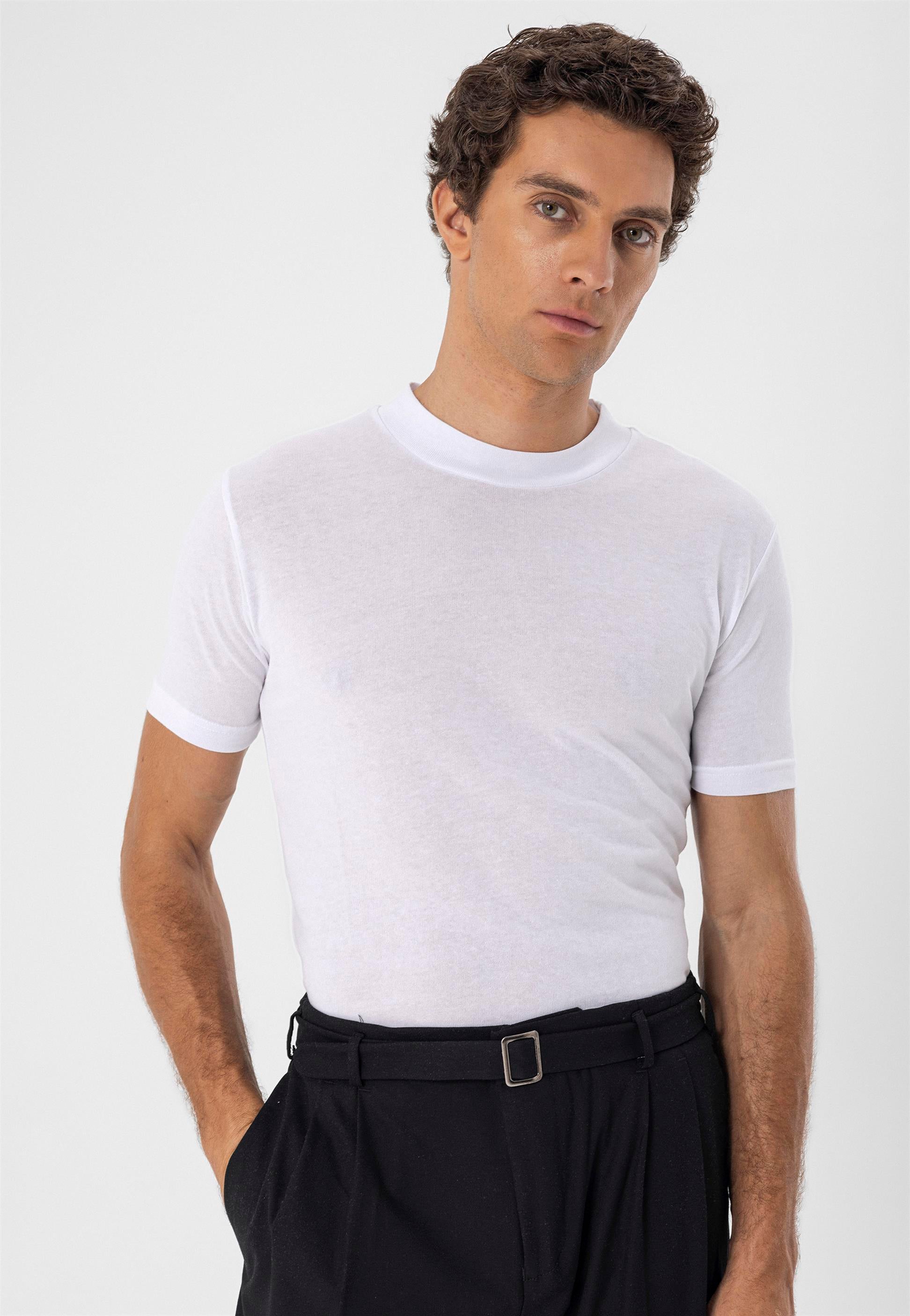 Antioch-Beyaz Bisiklet Yaka Slim Fit T Shirt-T-Shirts-2-Milagron.com