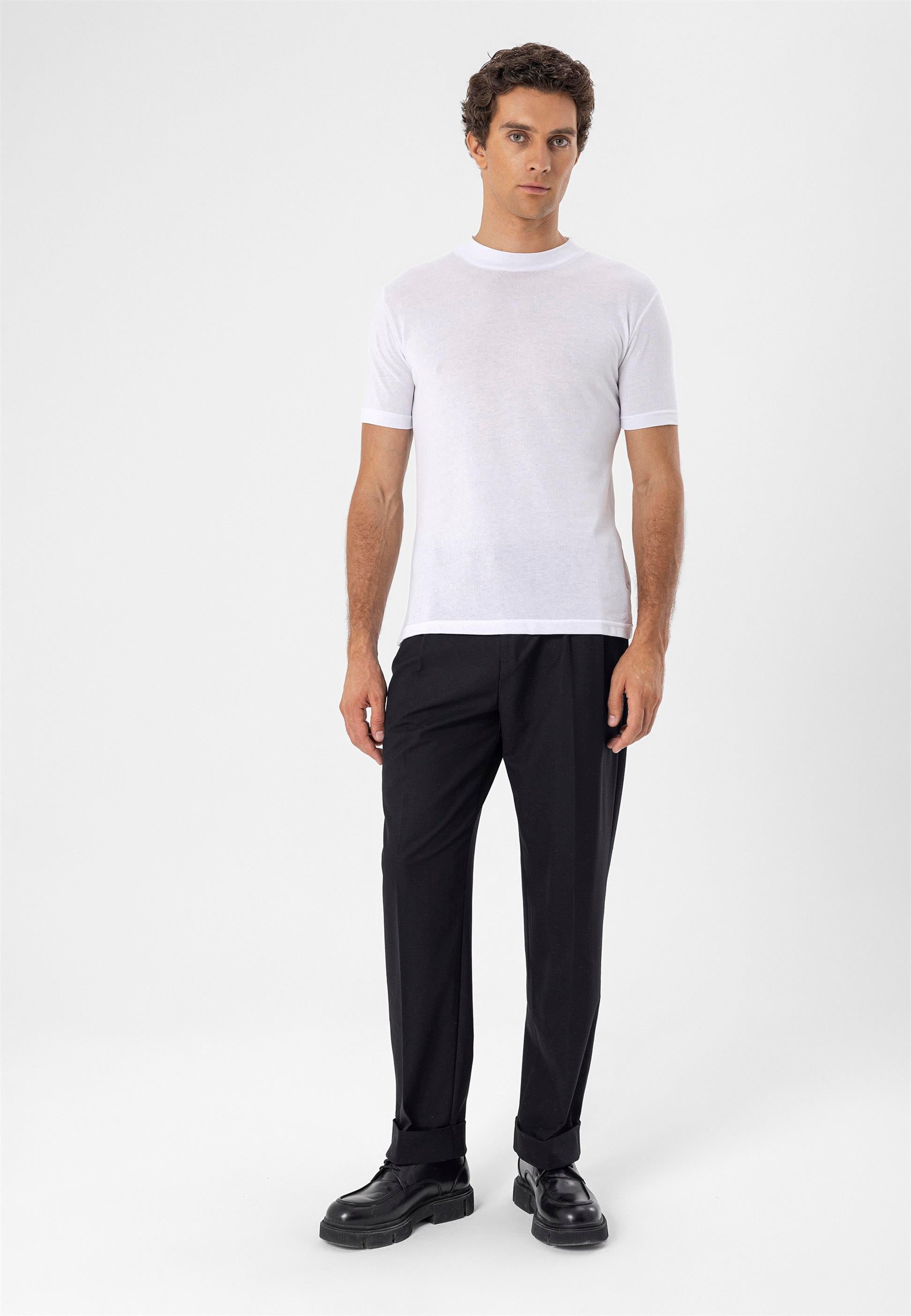 Antioch-Beyaz Bisiklet Yaka Slim Fit T Shirt-T-Shirts-4-Milagron.com