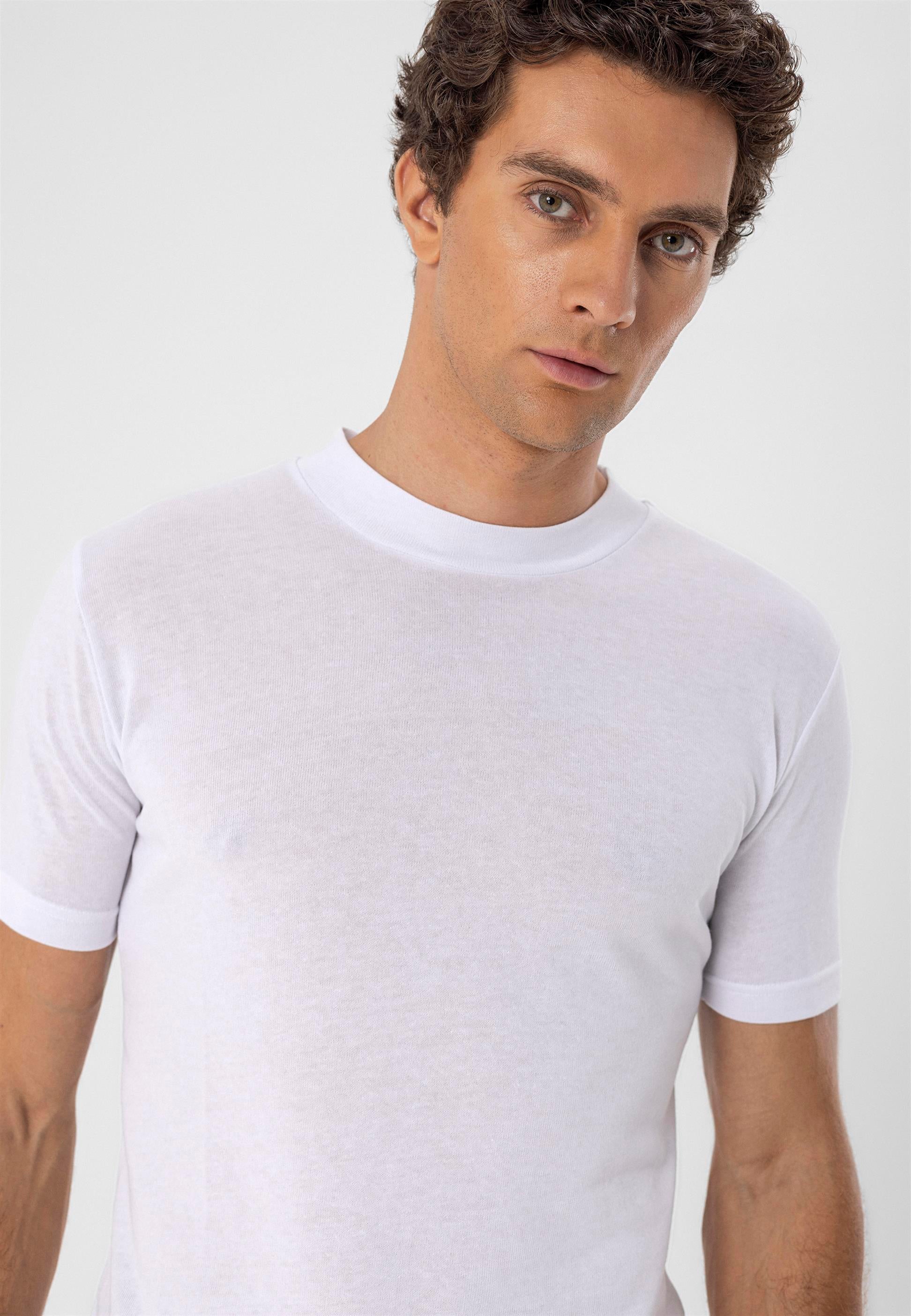 Antioch-Beyaz Bisiklet Yaka Slim Fit T Shirt-T-Shirts-6-Milagron.com