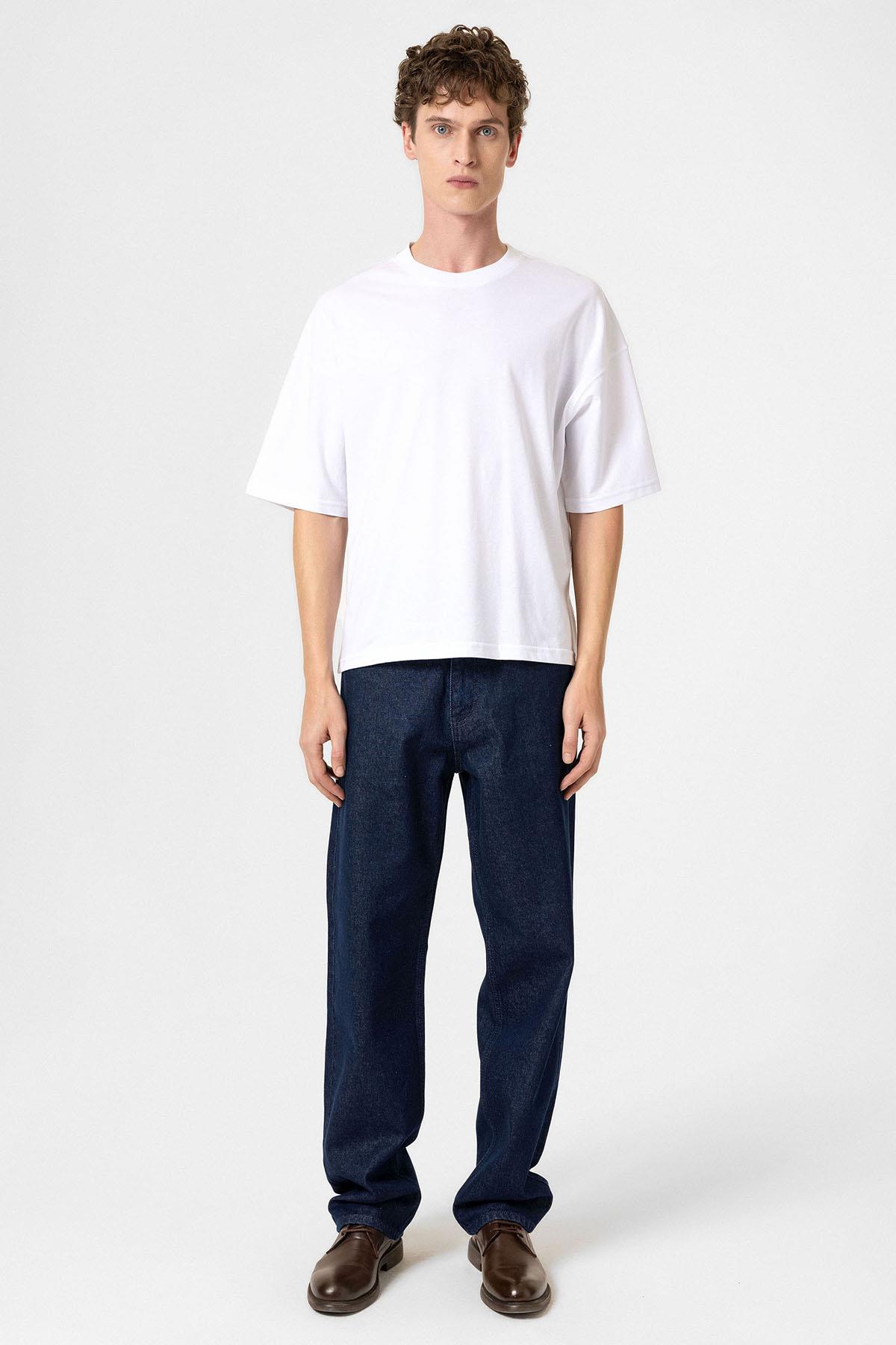 Antioch-Beyaz Crop Fit Erkek T Shirt-T-Shirts-3-Milagron.com