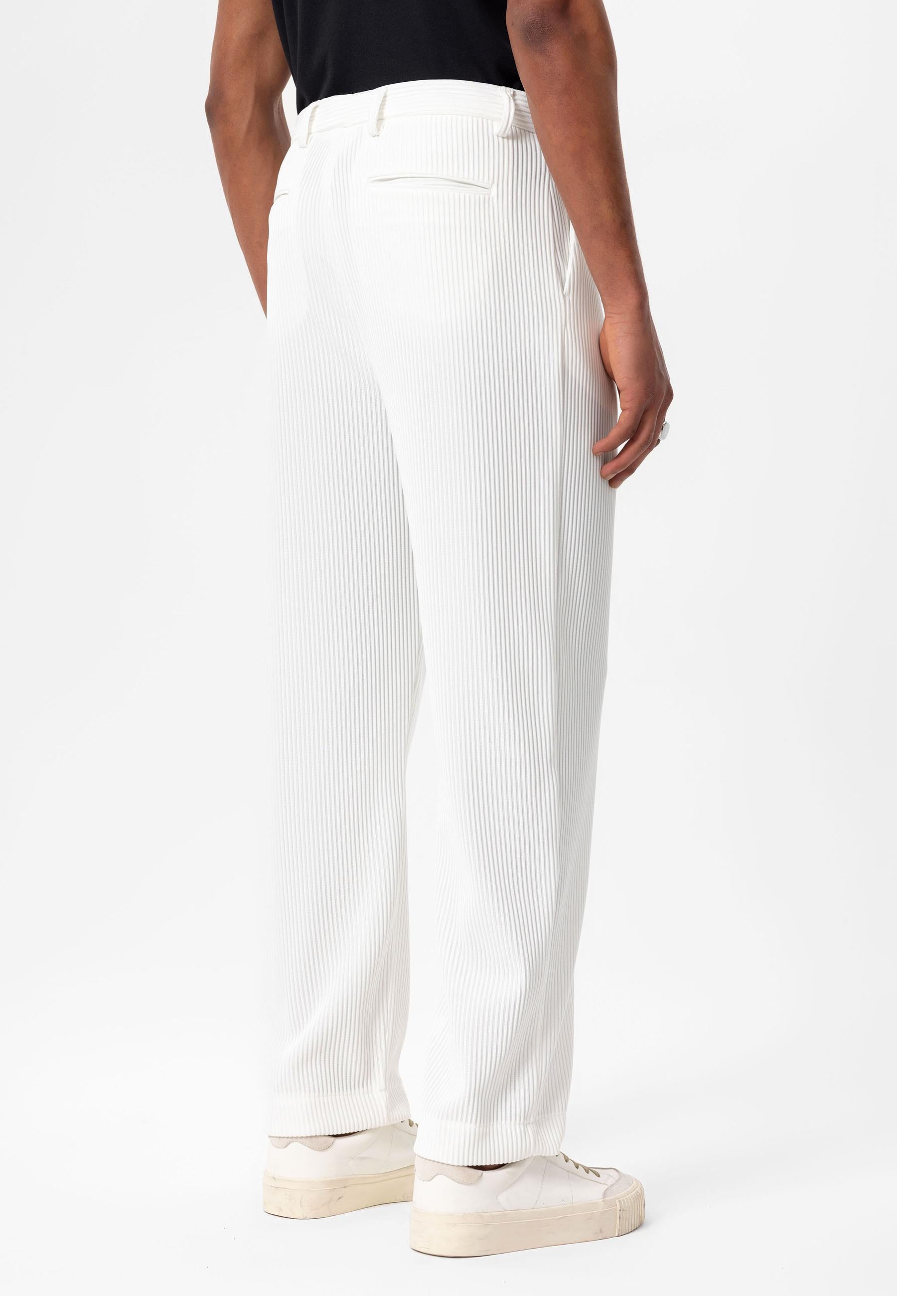 Antioch-Beyaz Fitilli Erkek Pantolon-Pantolon-4-Milagron.com