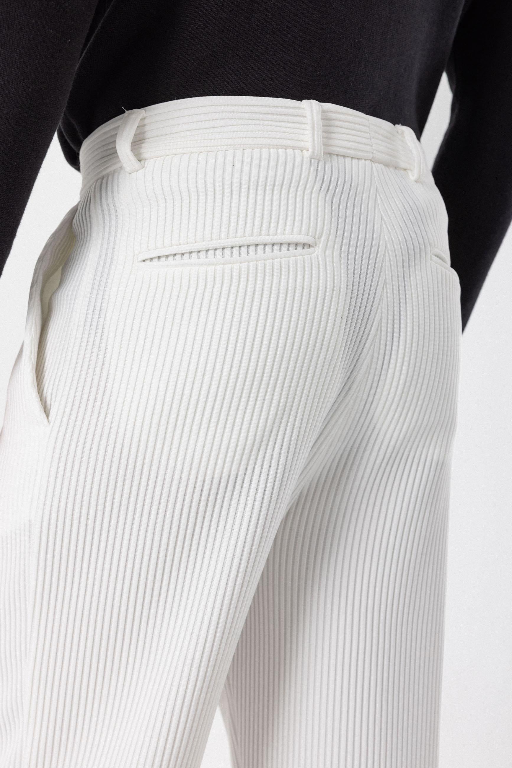 Antioch-Beyaz Fitilli Erkek Pantolon-Pantolon-7-Milagron.com