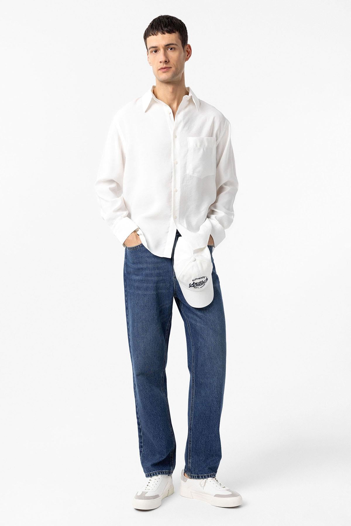 Antioch-Beyaz İşlemeli Erkek Şapka-Şapka-5-Milagron.com