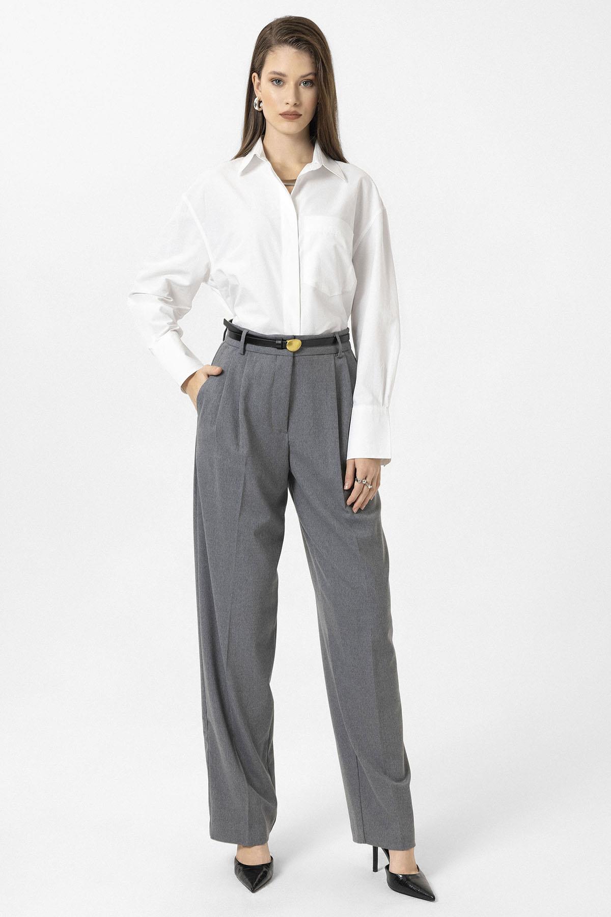 Antioch-Beyaz Kadın Basic Poplin Gömlek-Gömlek-2-Milagron.com