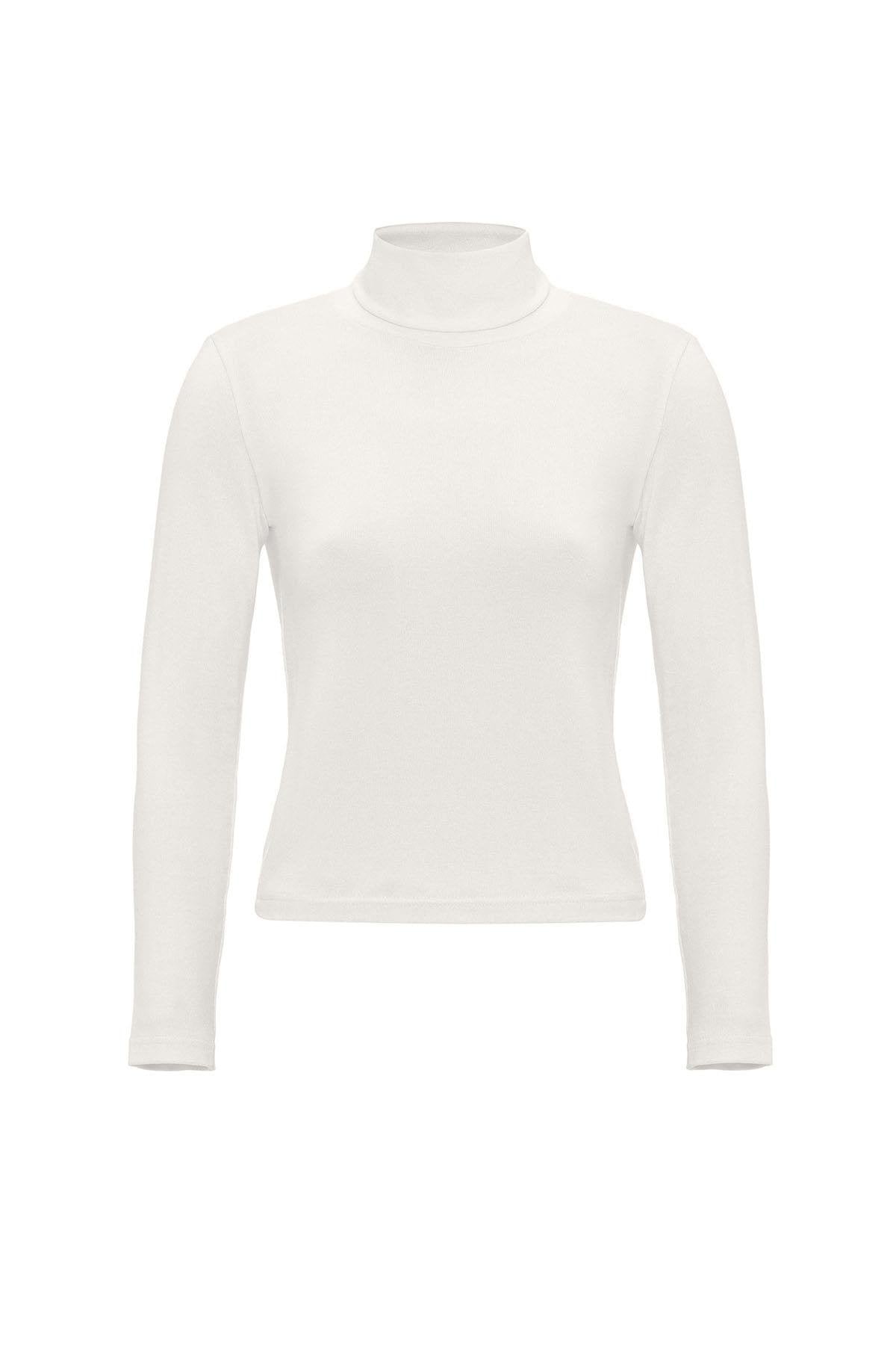 Antioch-Beyaz Kadın Boğazlı Triko Kazak-Kazak & Triko-7-Milagron.com