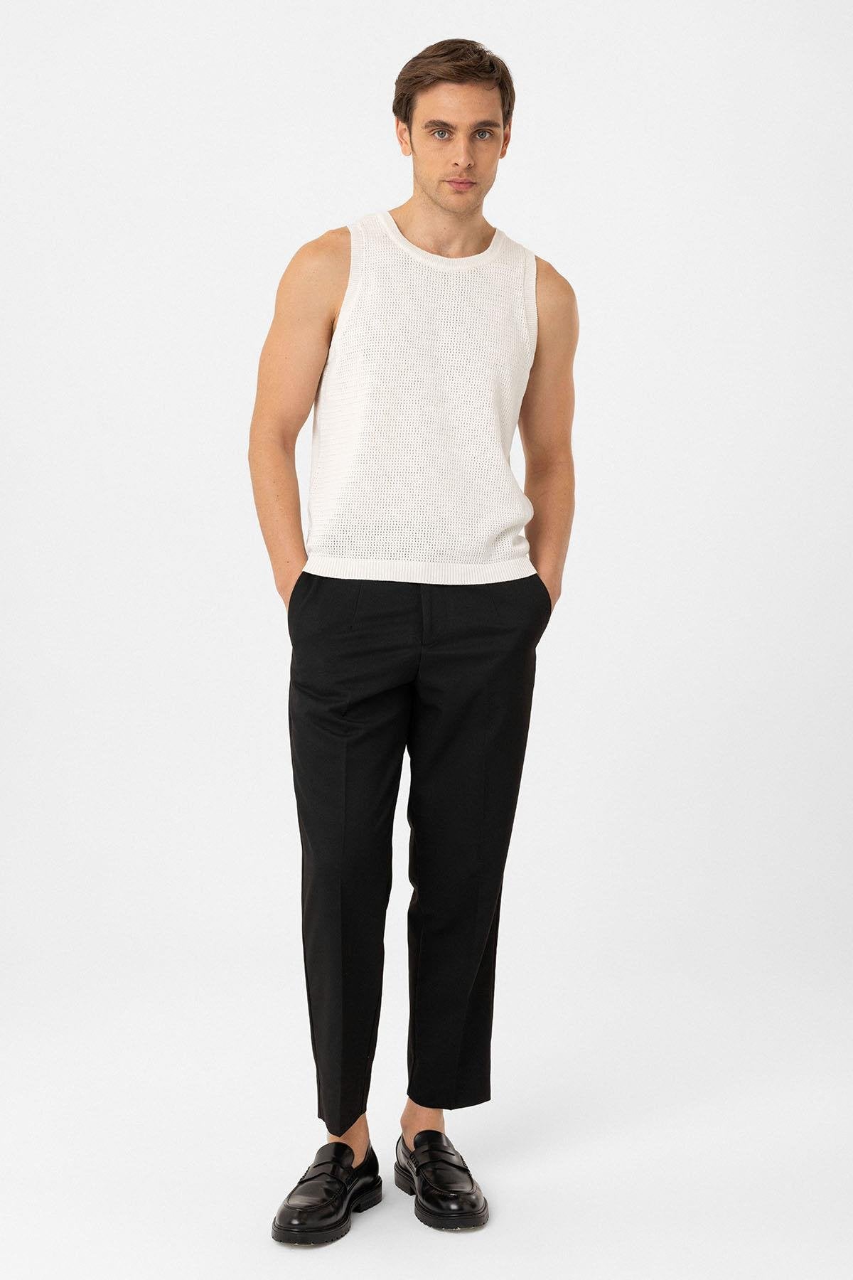 Antioch-Beyaz Örme Dokulu Erkek Atlet-Atlet-2-Milagron.com