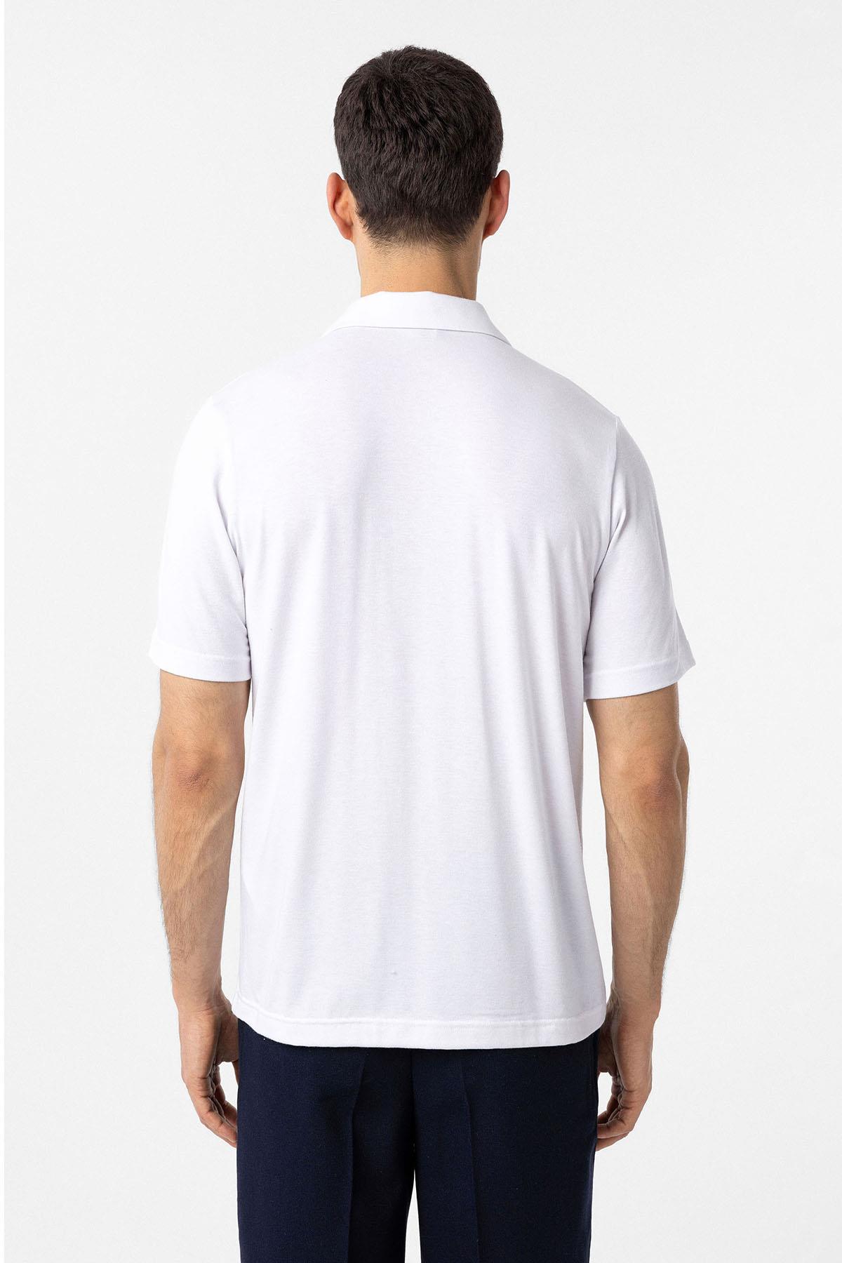 Antioch-Beyaz Regular Fit Polo Yaka Erkek T Shirt-T-Shirts-5-Milagron.com