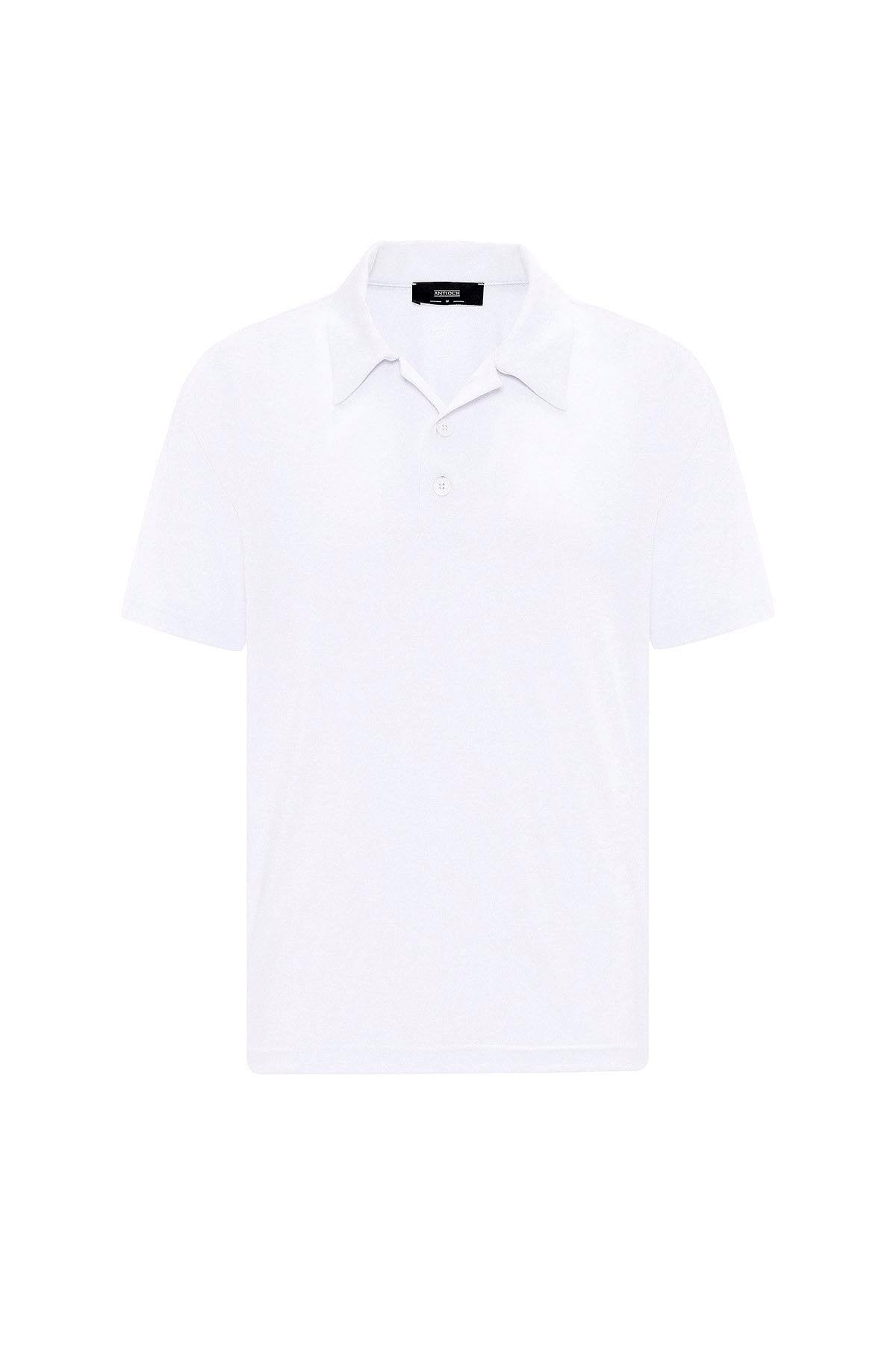 Antioch-Beyaz Regular Fit Polo Yaka Erkek T Shirt-T-Shirts-6-Milagron.com