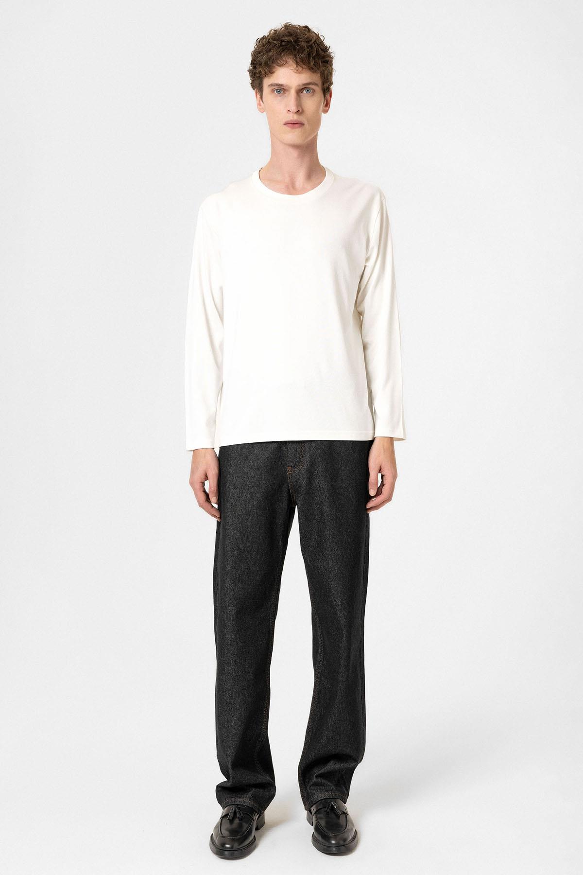 Antioch-Beyaz Relaxed Fit Basic Erkek T Shirt-T-Shirts-3-Milagron.com