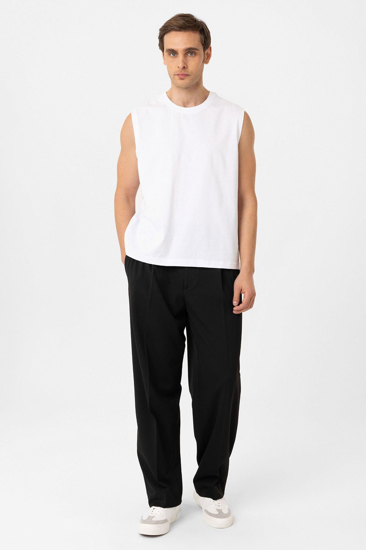 Antioch Beyaz Relaxed Fit Erkek Kolsuz T-Shirt