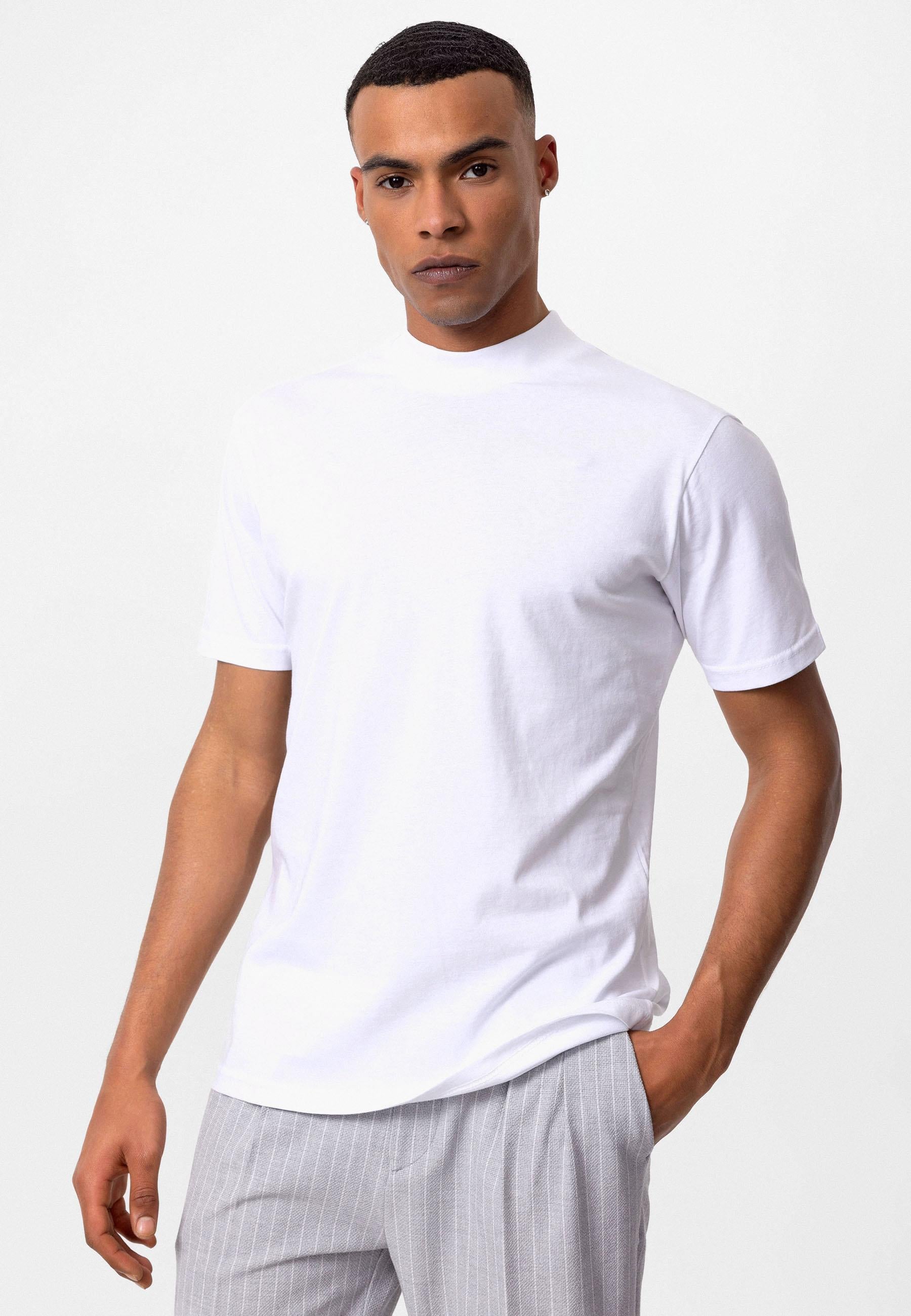 Antioch-Beyaz Slim Fit Basic T Shirt-T-Shirts-3-Milagron.com