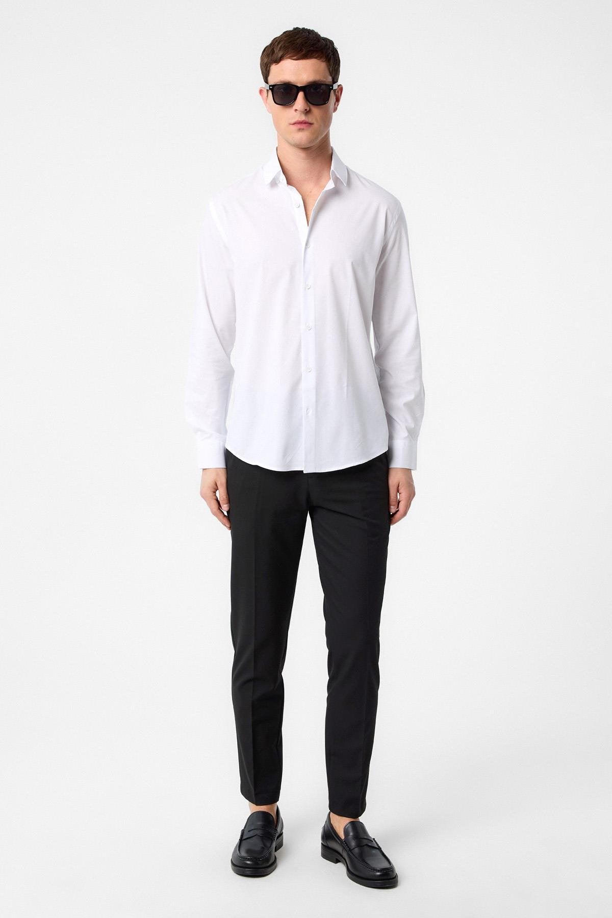 Antioch-Beyaz Slim Fit Erkek Gömlek-Gömlek-9-Milagron.com