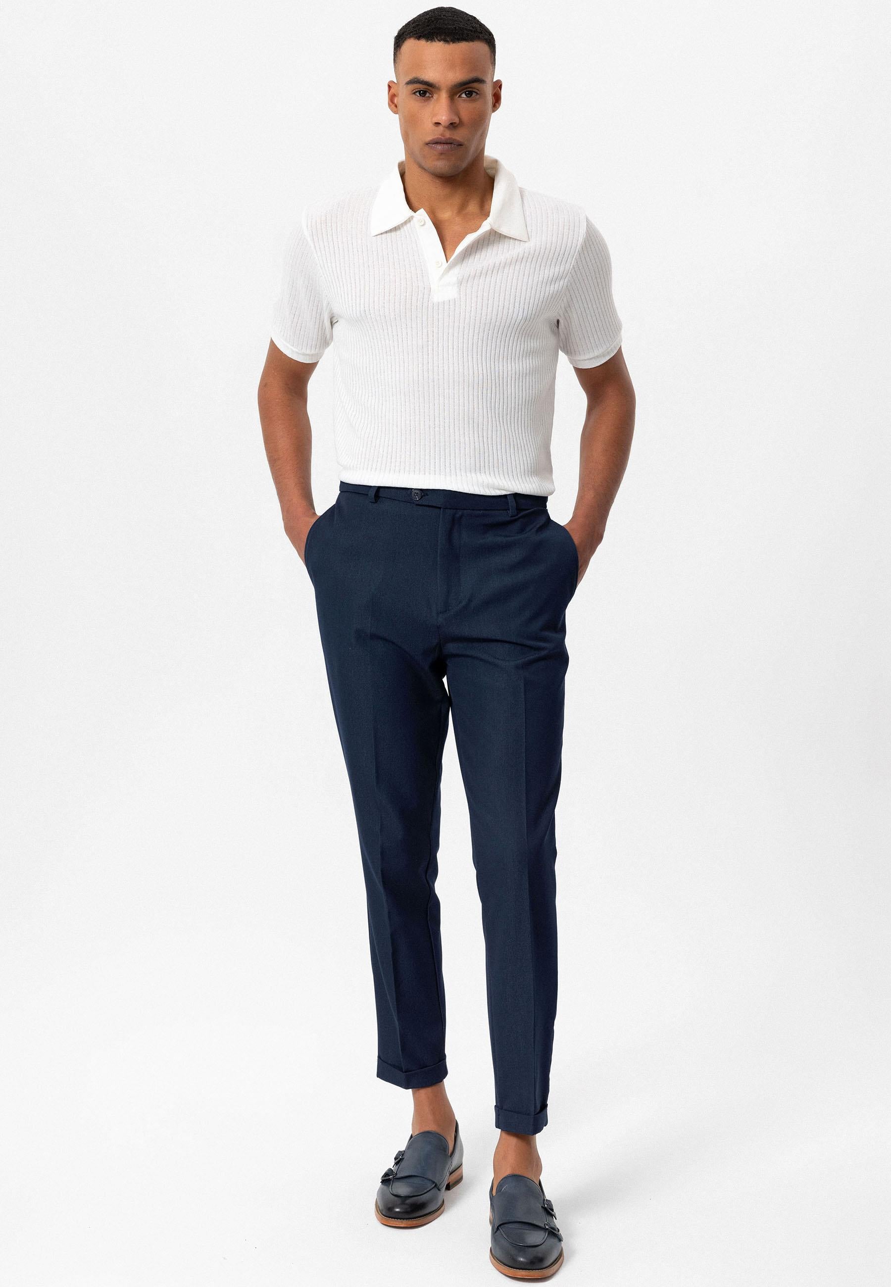 Antioch-Beyaz Slim Fit Polo Yaka Erkek T Shirt-T-Shirts-2-Milagron.com