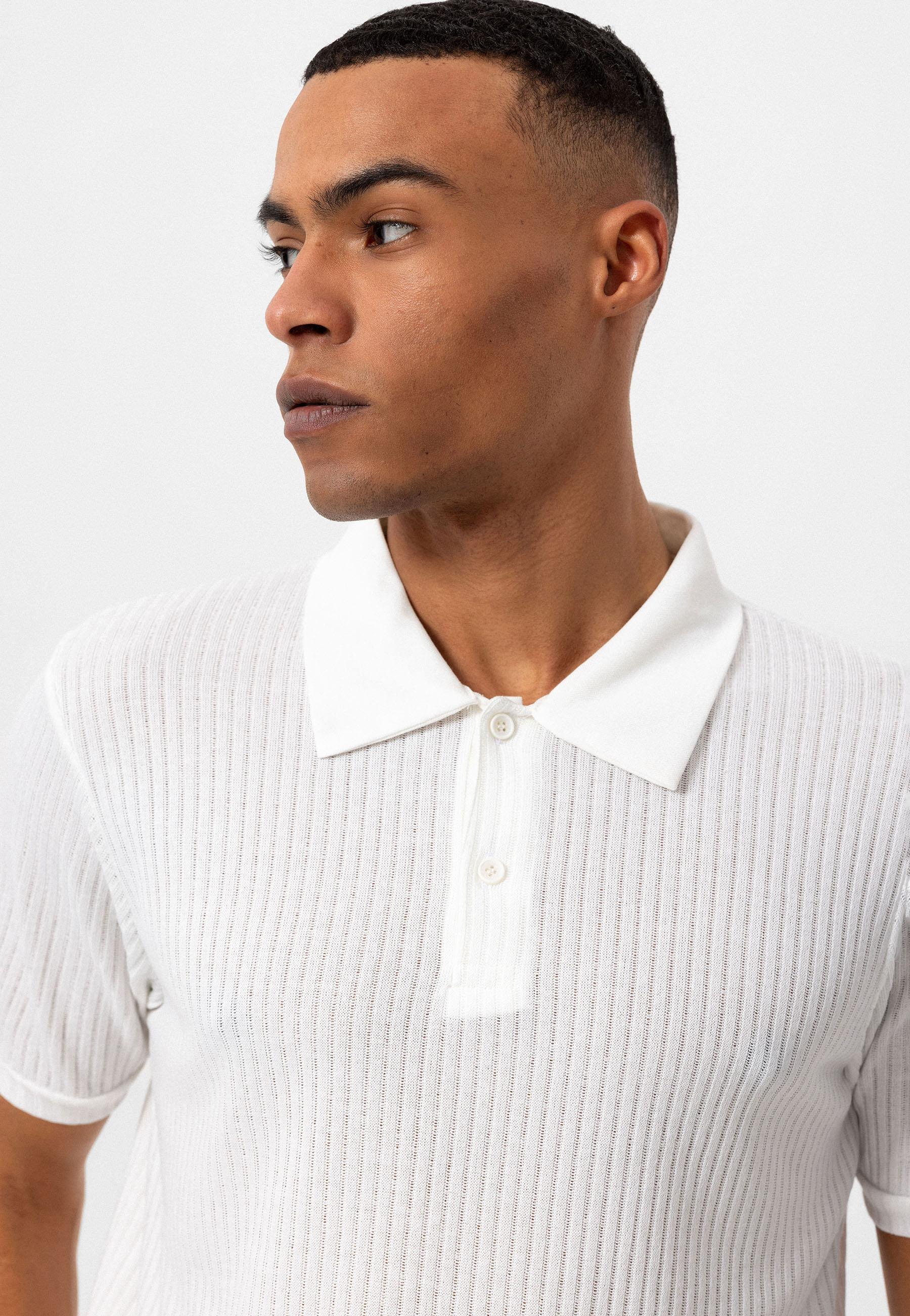 Antioch-Beyaz Slim Fit Polo Yaka Erkek T Shirt-T-Shirts-5-Milagron.com