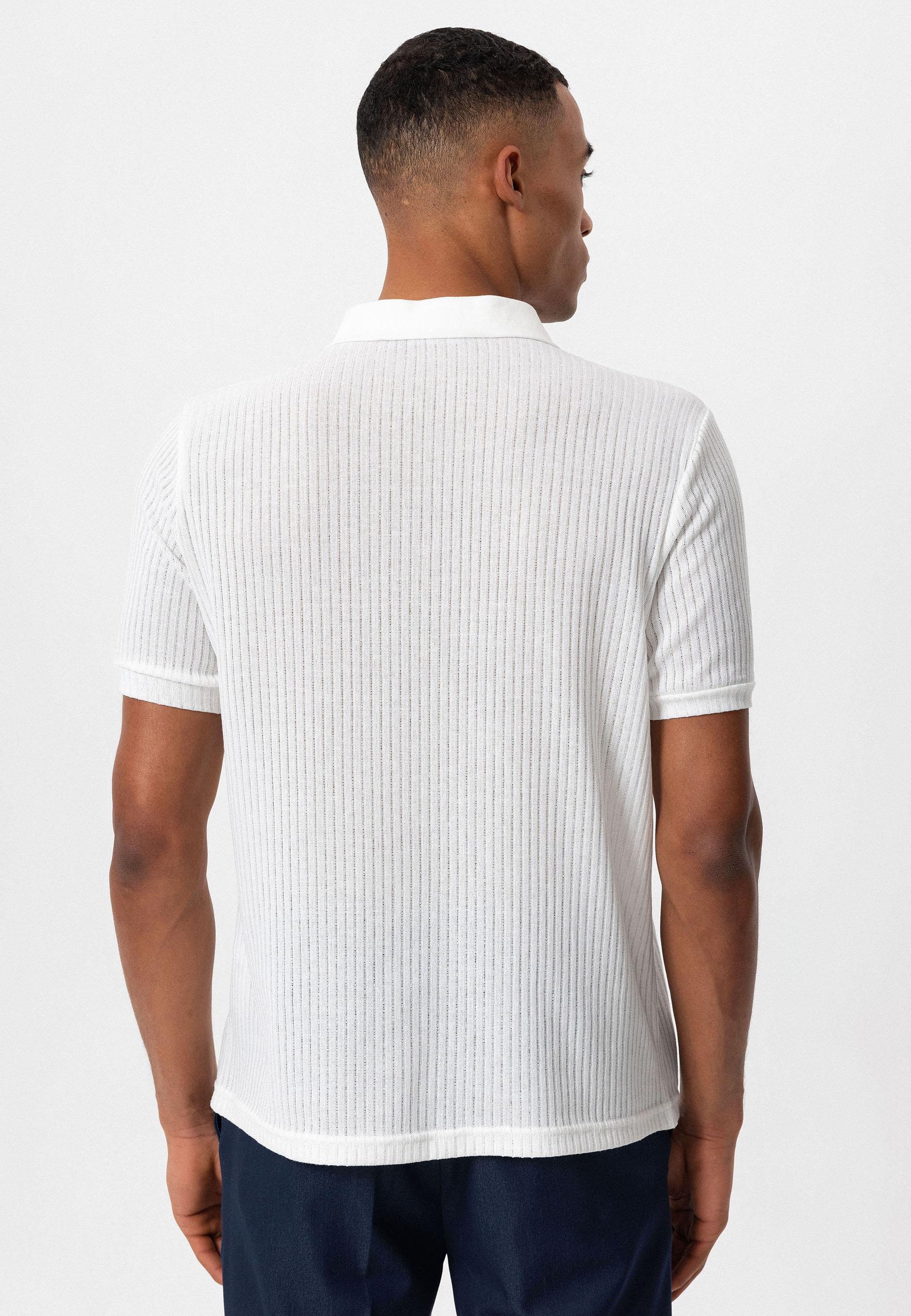 Antioch-Beyaz Slim Fit Polo Yaka Erkek T Shirt-T-Shirts-6-Milagron.com