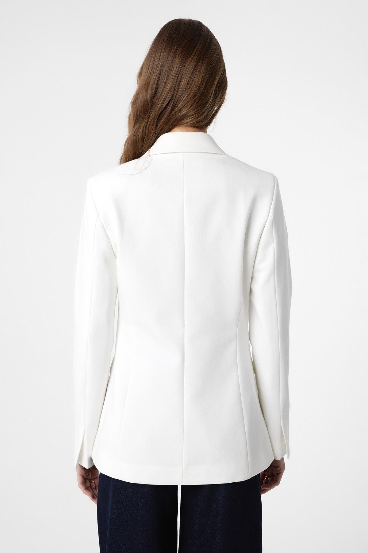 Antioch-Beyaz Vücuda Oturan Kadın Blazer Ceket-Blazer Ceket-4-Milagron.com