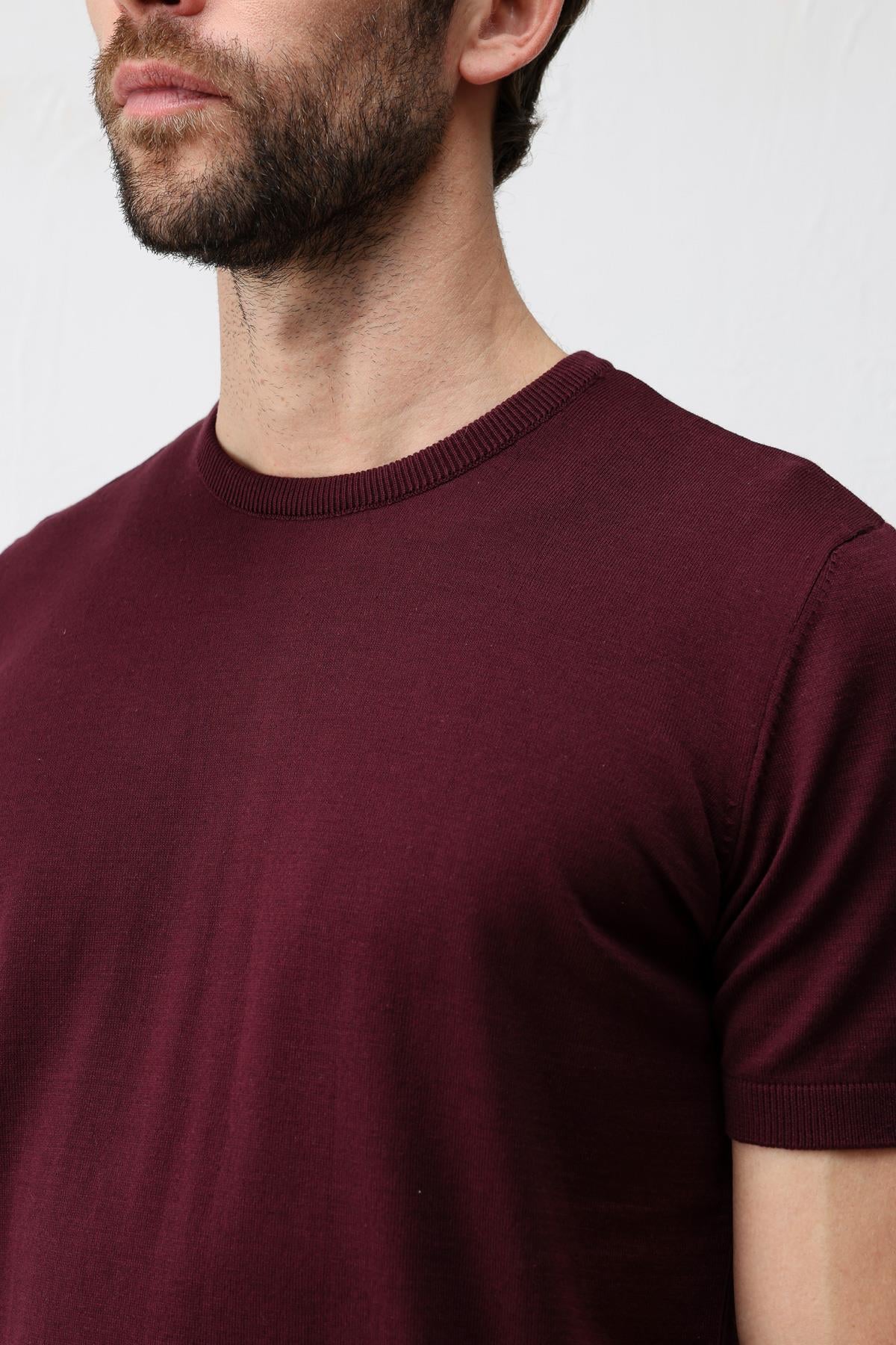 Antioch Bordo Comfort Slim Triko T-Shirt