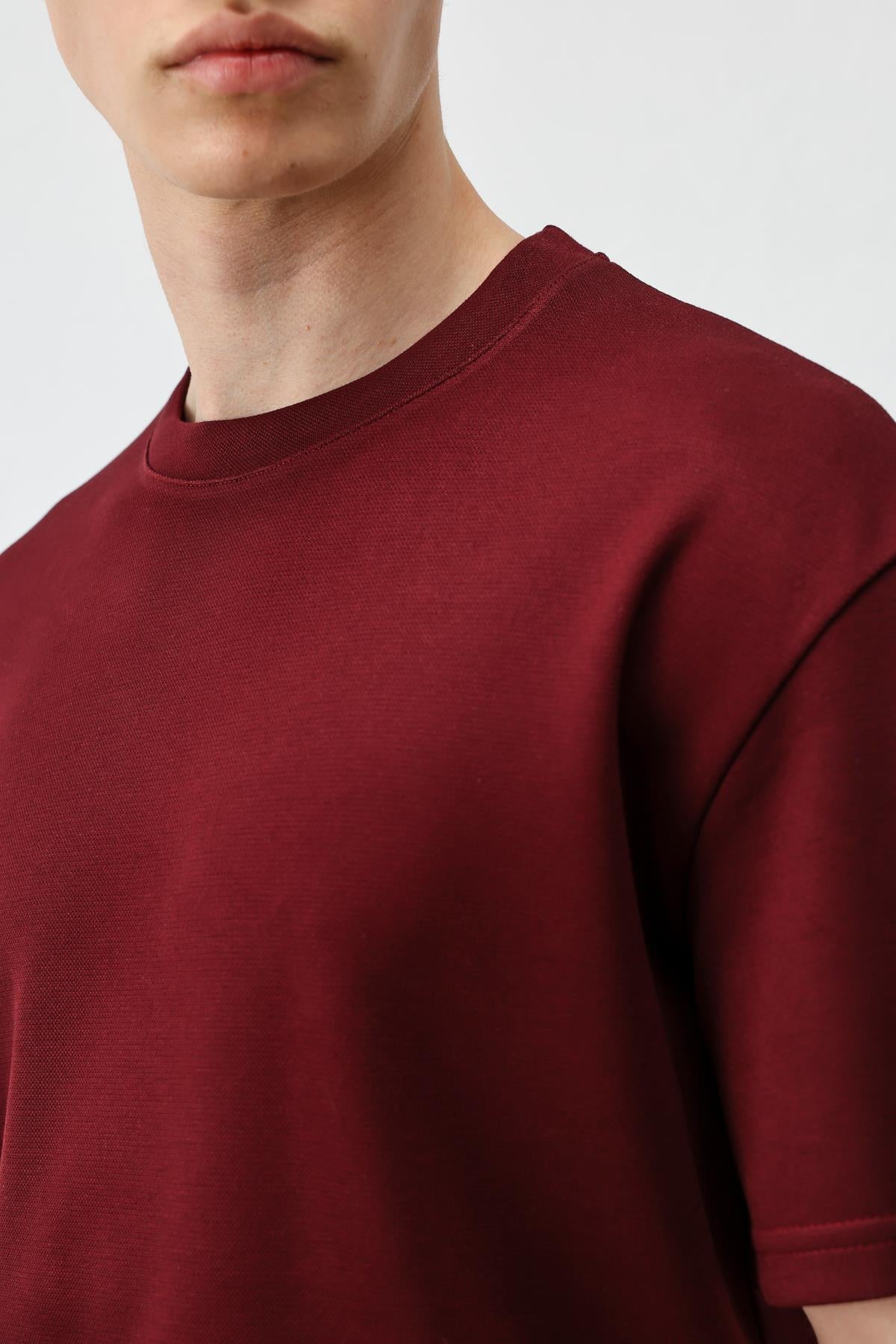 Antioch Bordo Crop Fit Erkek T-Shirt