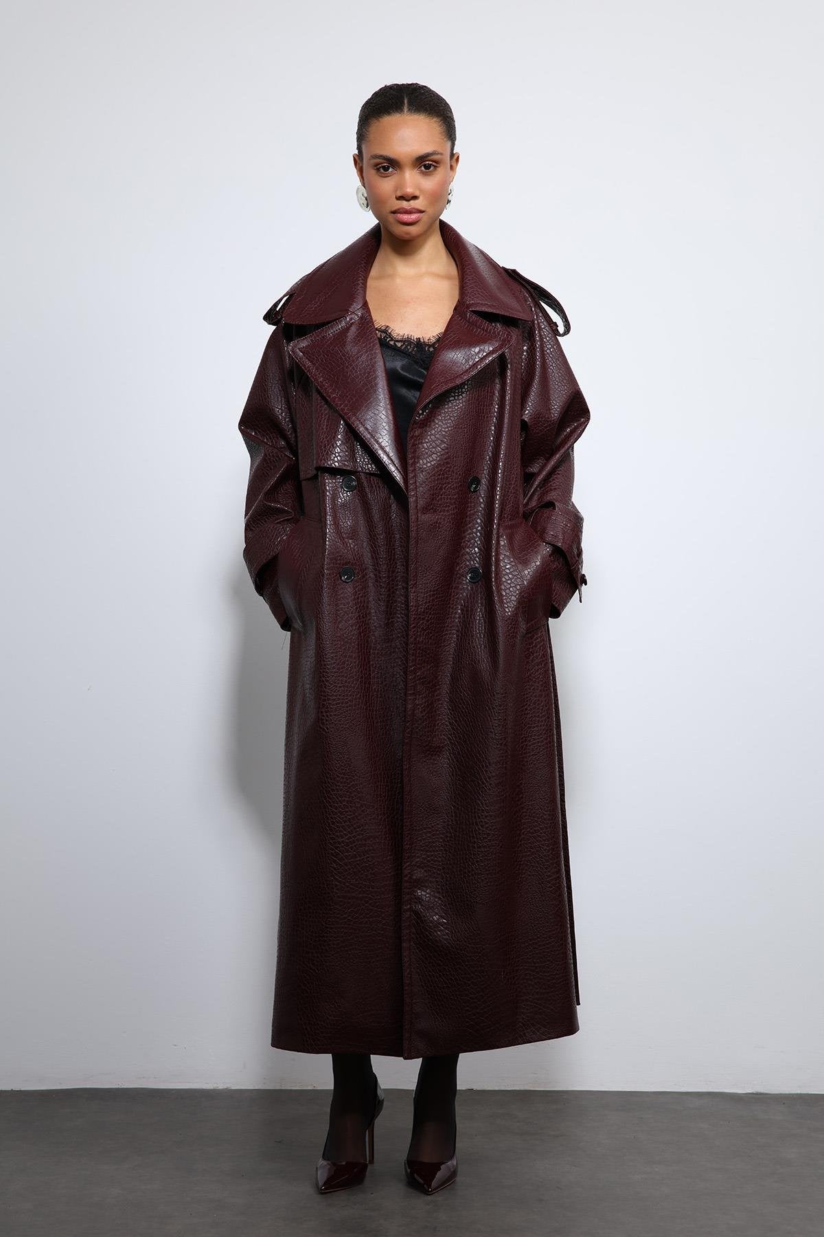 Antioch-Bordo Dokulu Suni Deri Trençkot-Trençkot-5-Milagron.com