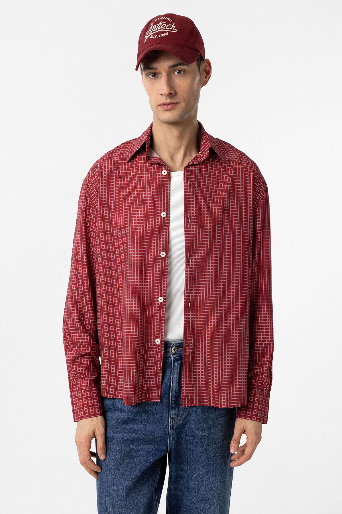 Antioch-Bordo İşlemeli Erkek Şapka-Şapka-2-Milagron.com