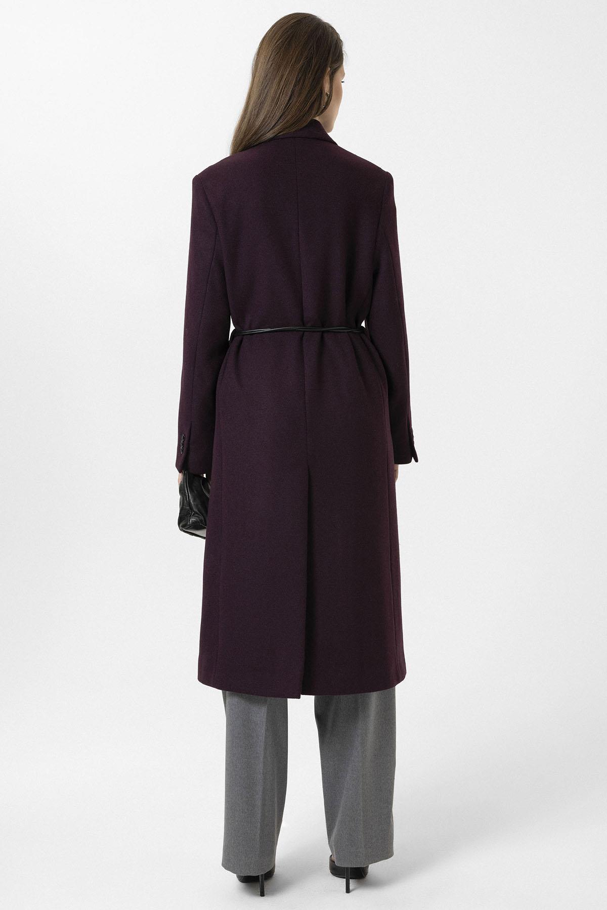 Antioch-Bordo Kadın Kemerli Kruvaze Kaban-Kaban-10-Milagron.com