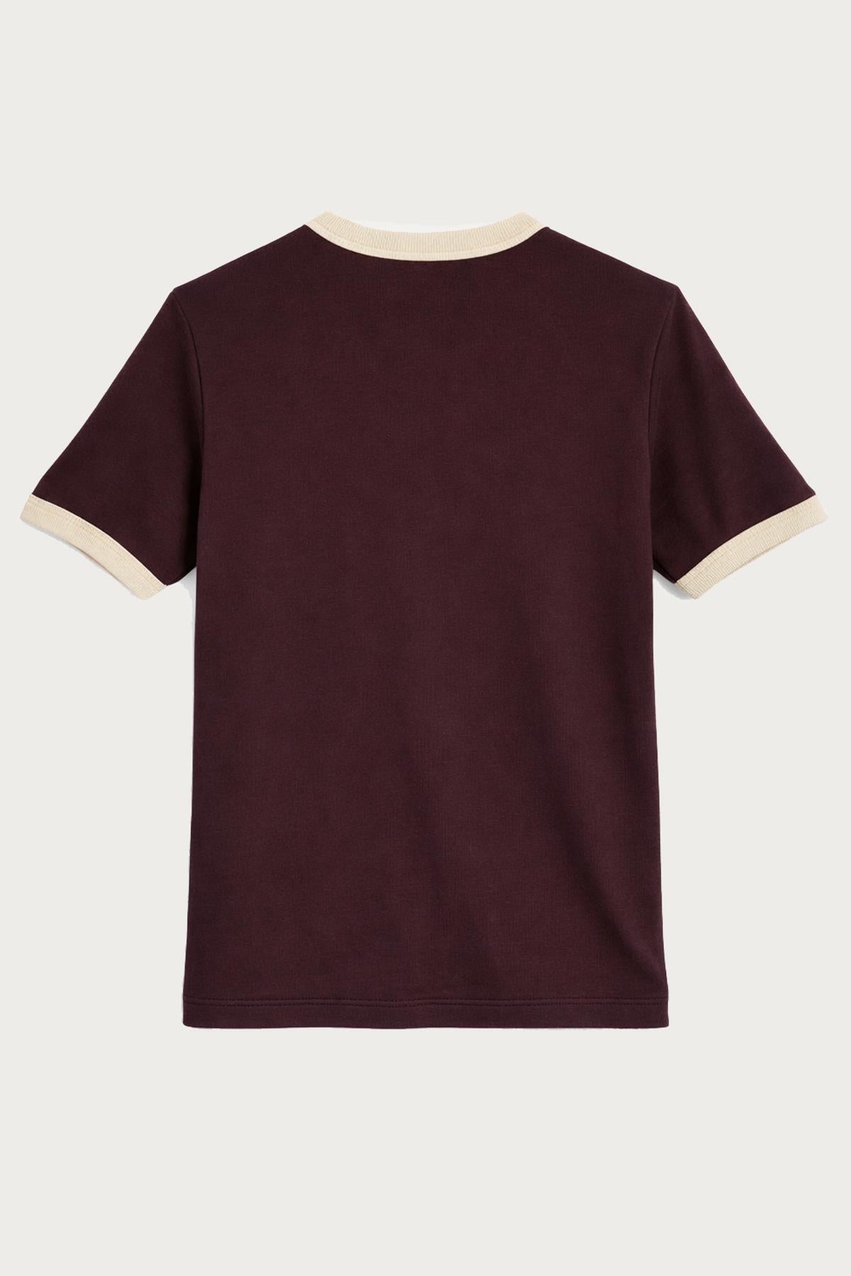 Antioch Bordo Kontrast Yaka Erkek T-Shirt