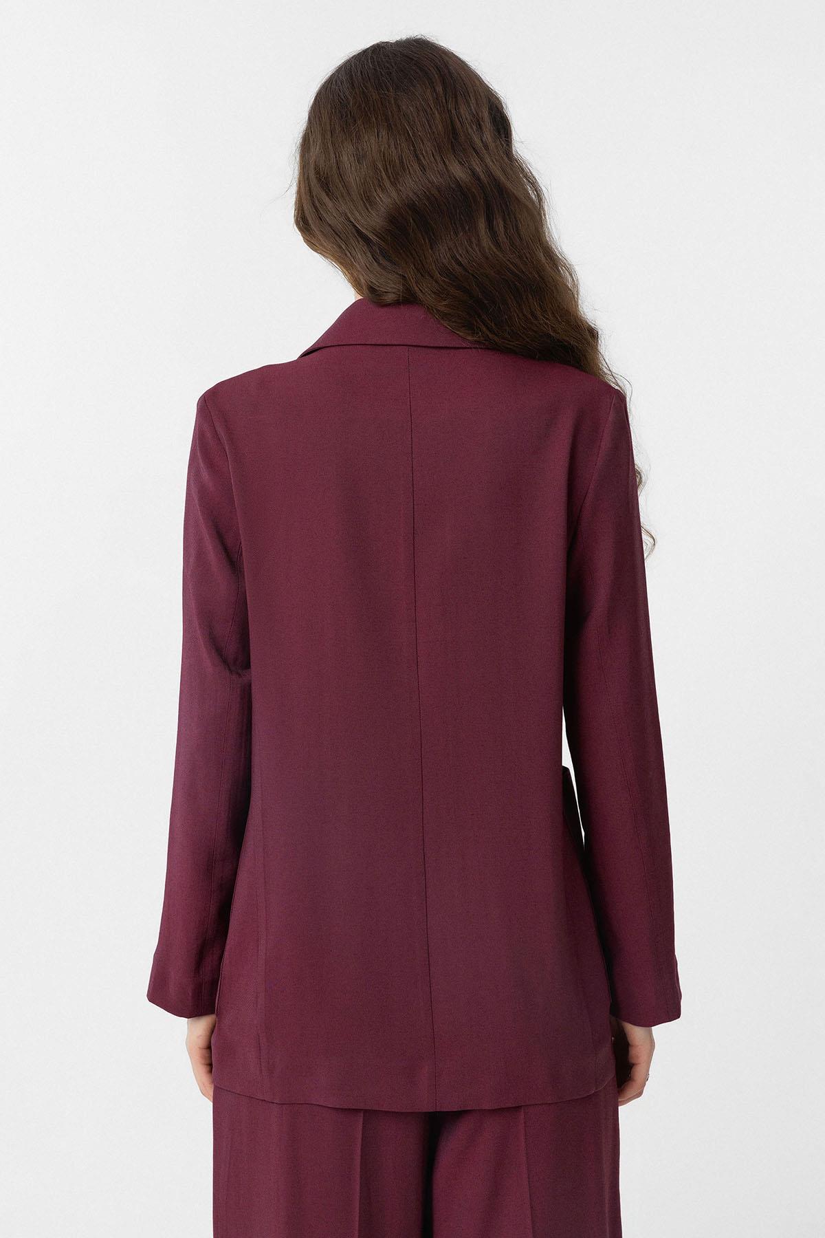 Antioch-Bordo Kruvaze Kadın Blazer Ceket-Blazer Ceket-5-Milagron.com