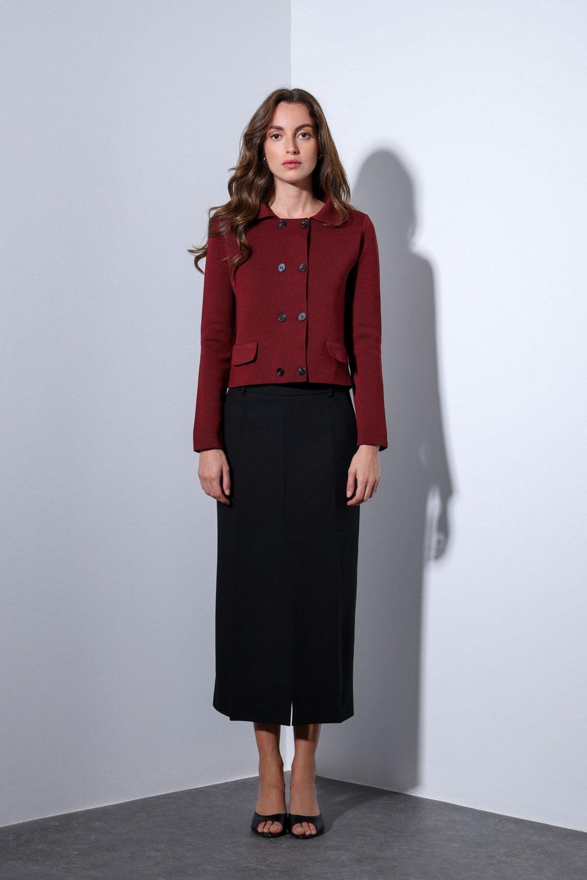 Antioch-Antioch Bordo Kruvaze Kapama Kadın Triko Hırka-Hırka-2-Milagron.com