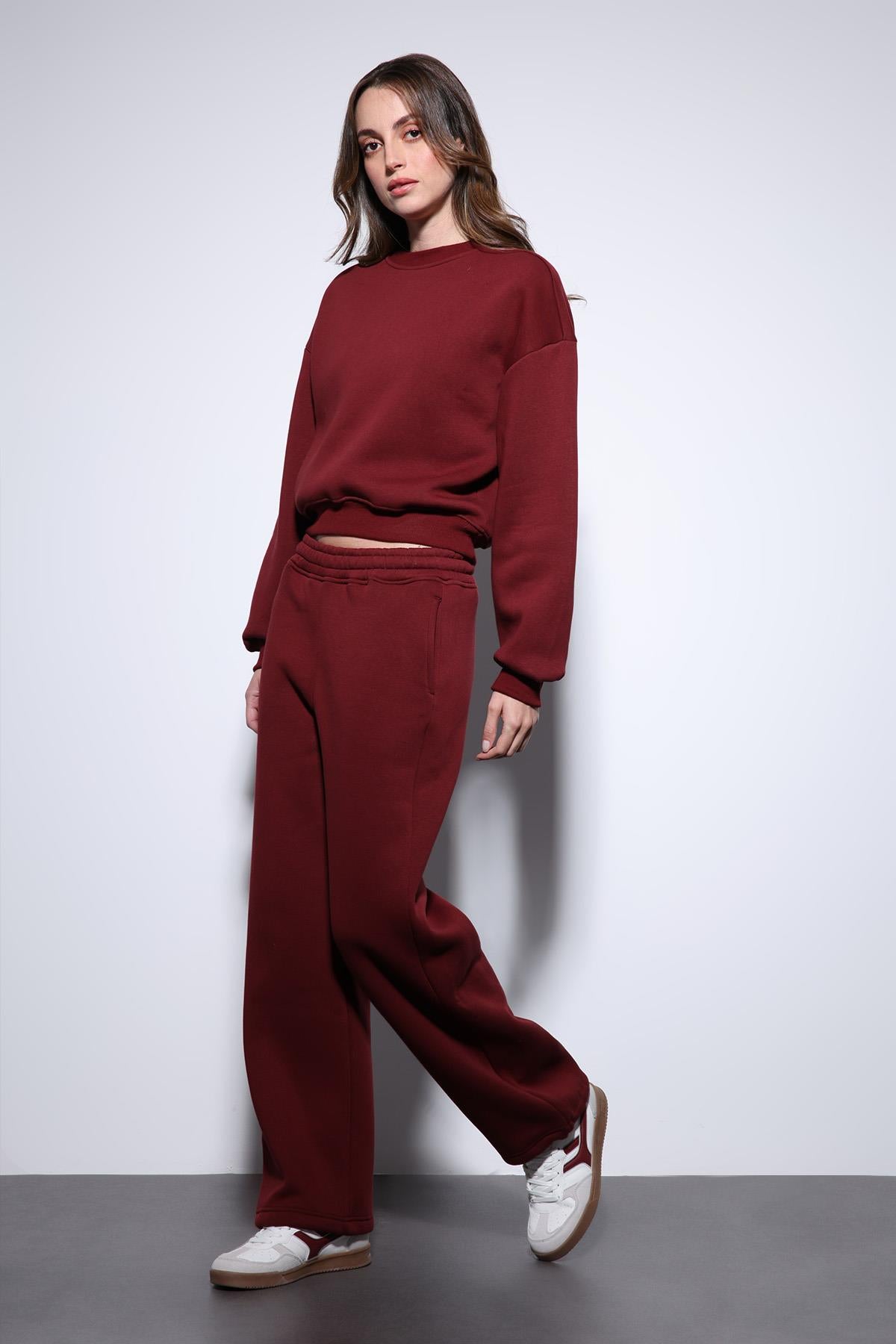 Antioch Bordo Oversize Kadın Eşofman Takım