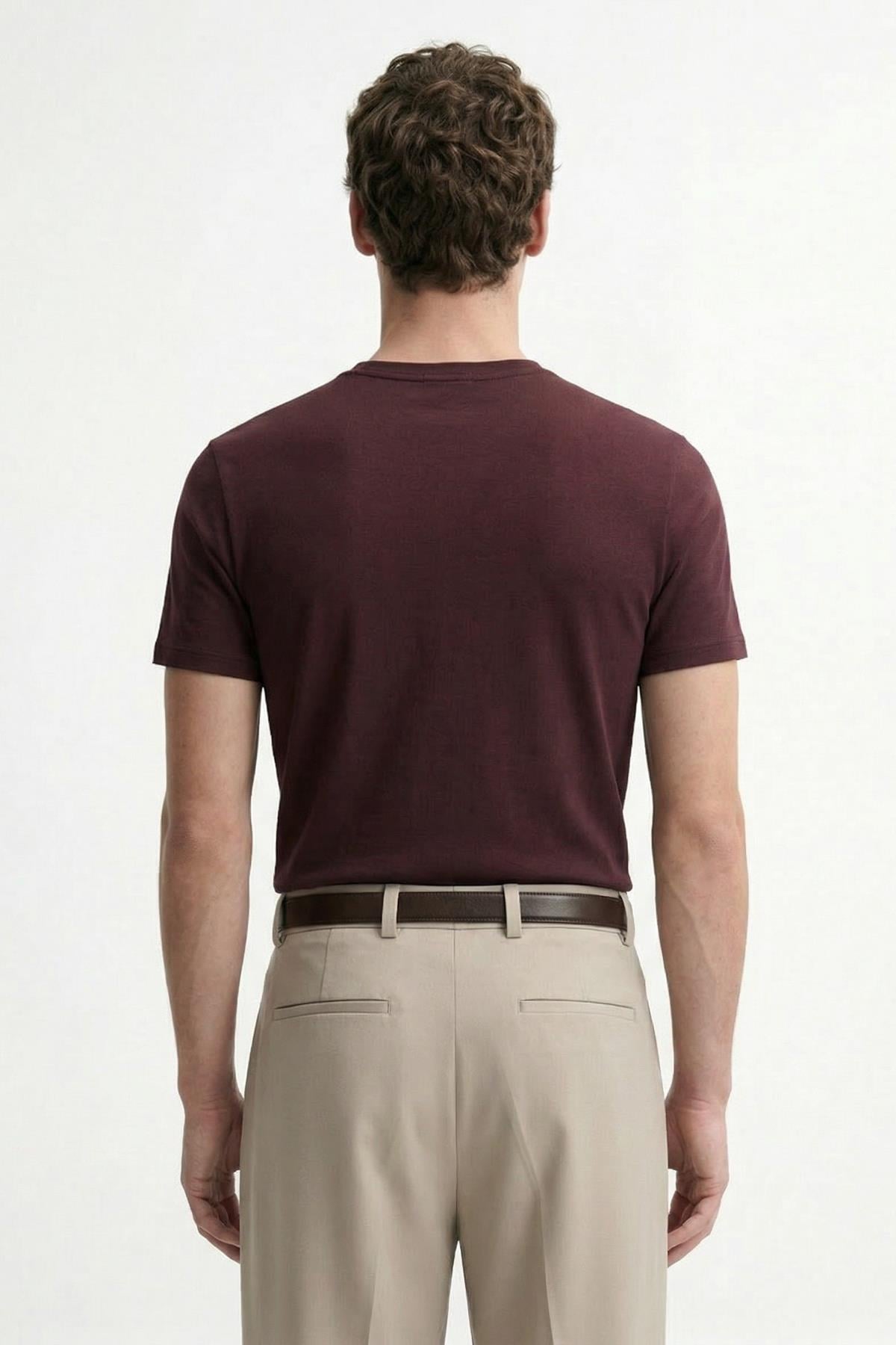 Antioch Bordo Pamuklu Erkek T-Shirt