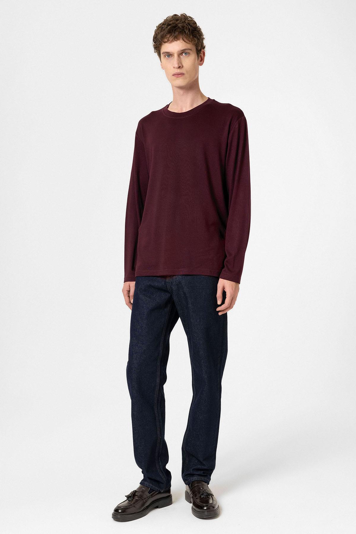 Antioch-Bordo Relaxed Fit Basic Erkek T Shirt-T-Shirts-3-Milagron.com