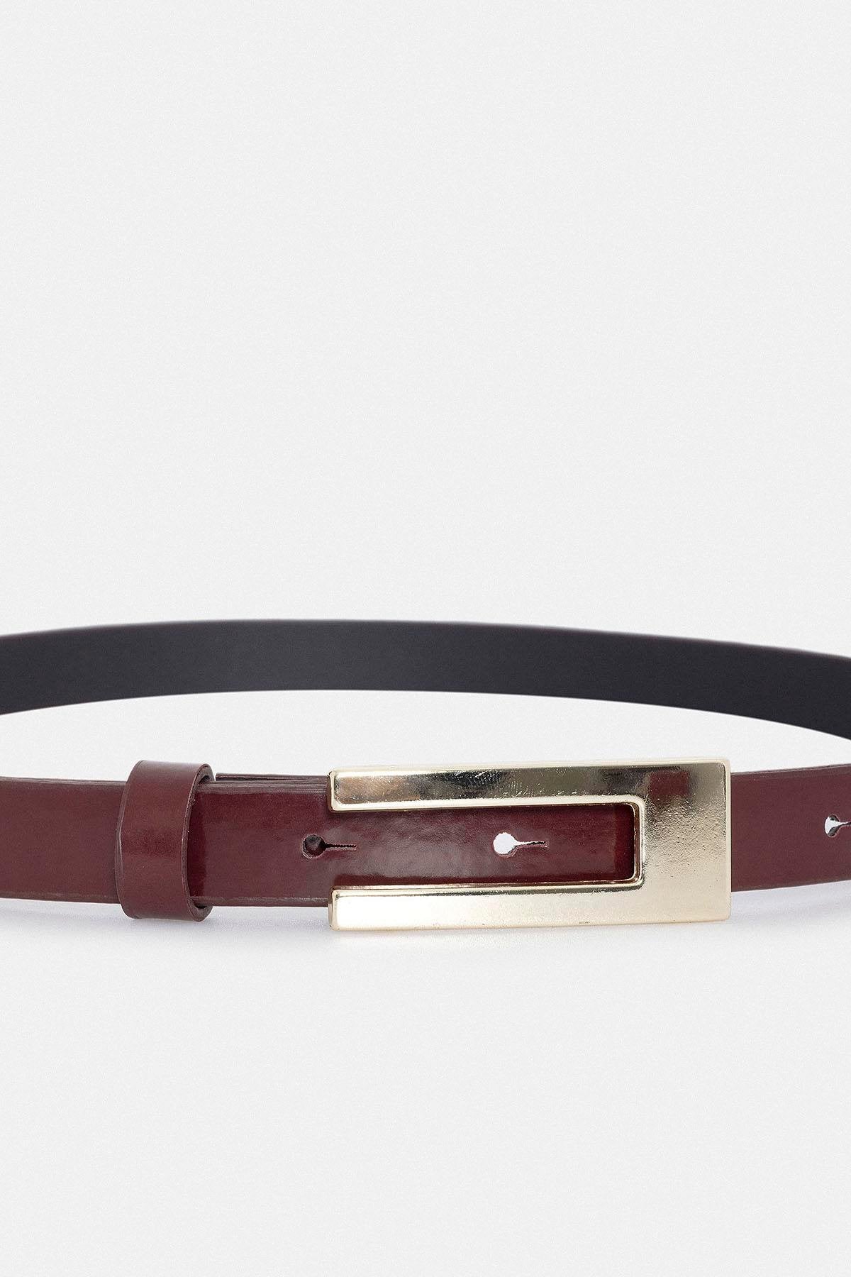 Antioch-Bordo Rugan Suni Deri Kadın Kemer-Kemer-2-Milagron.com