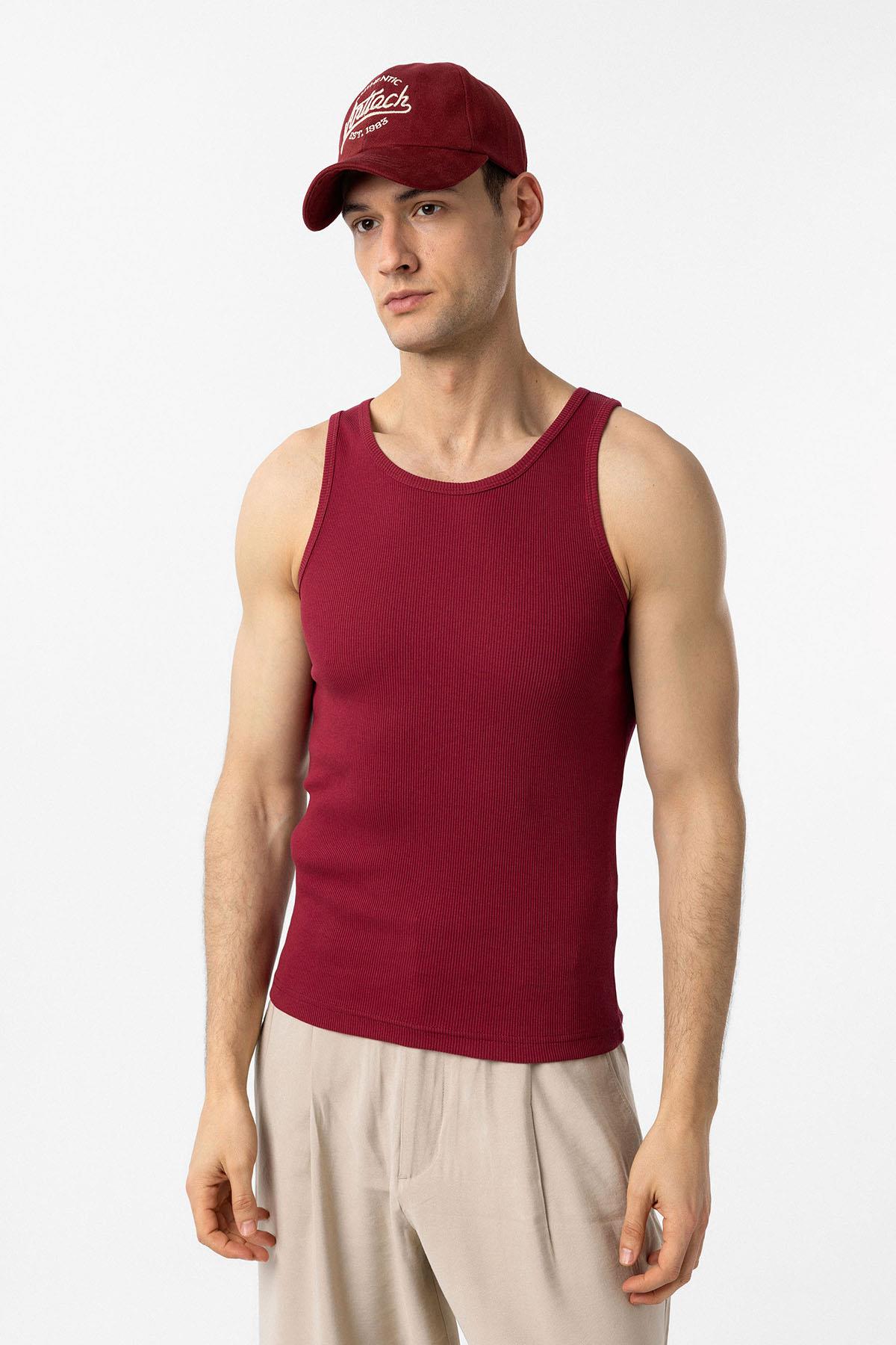 Antioch-Bordo Slim Fit Erkek Atlet-Atlet-3-Milagron.com