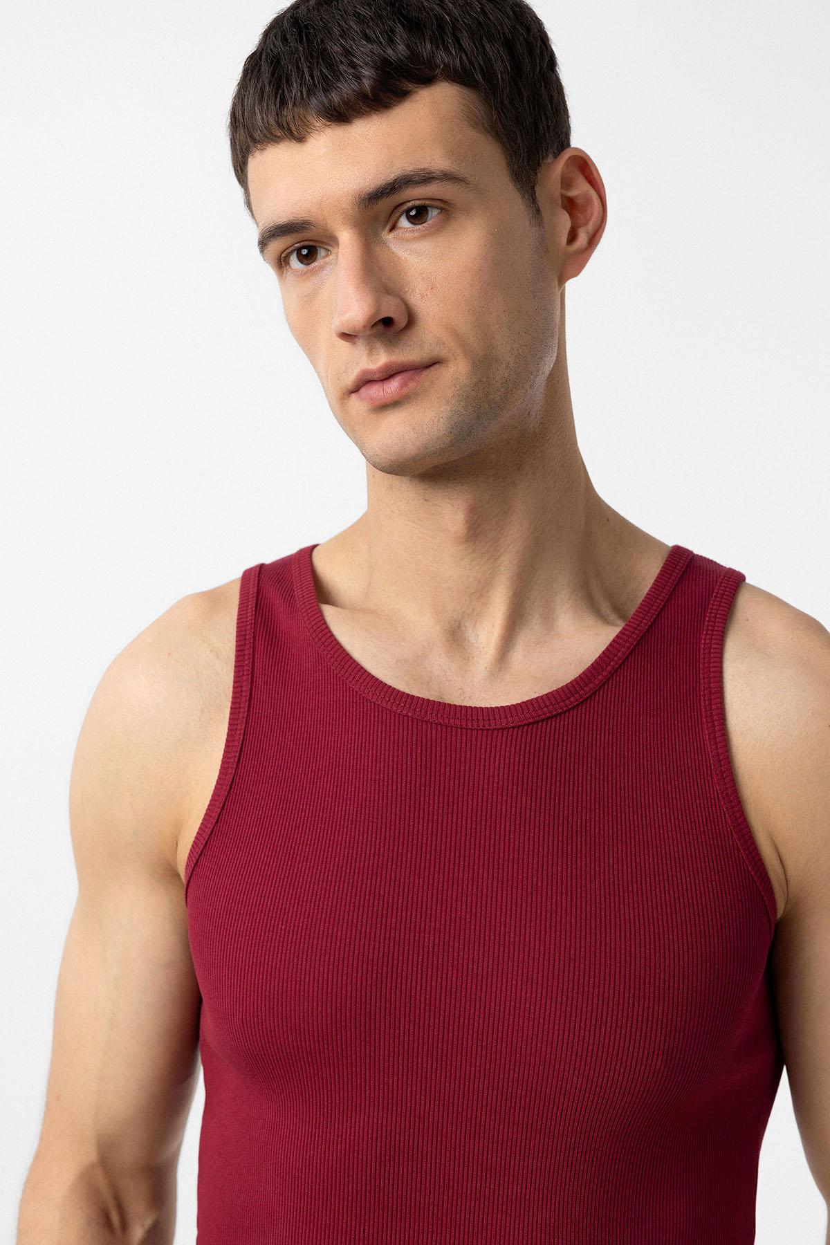 Antioch-Bordo Slim Fit Erkek Atlet-Atlet-4-Milagron.com