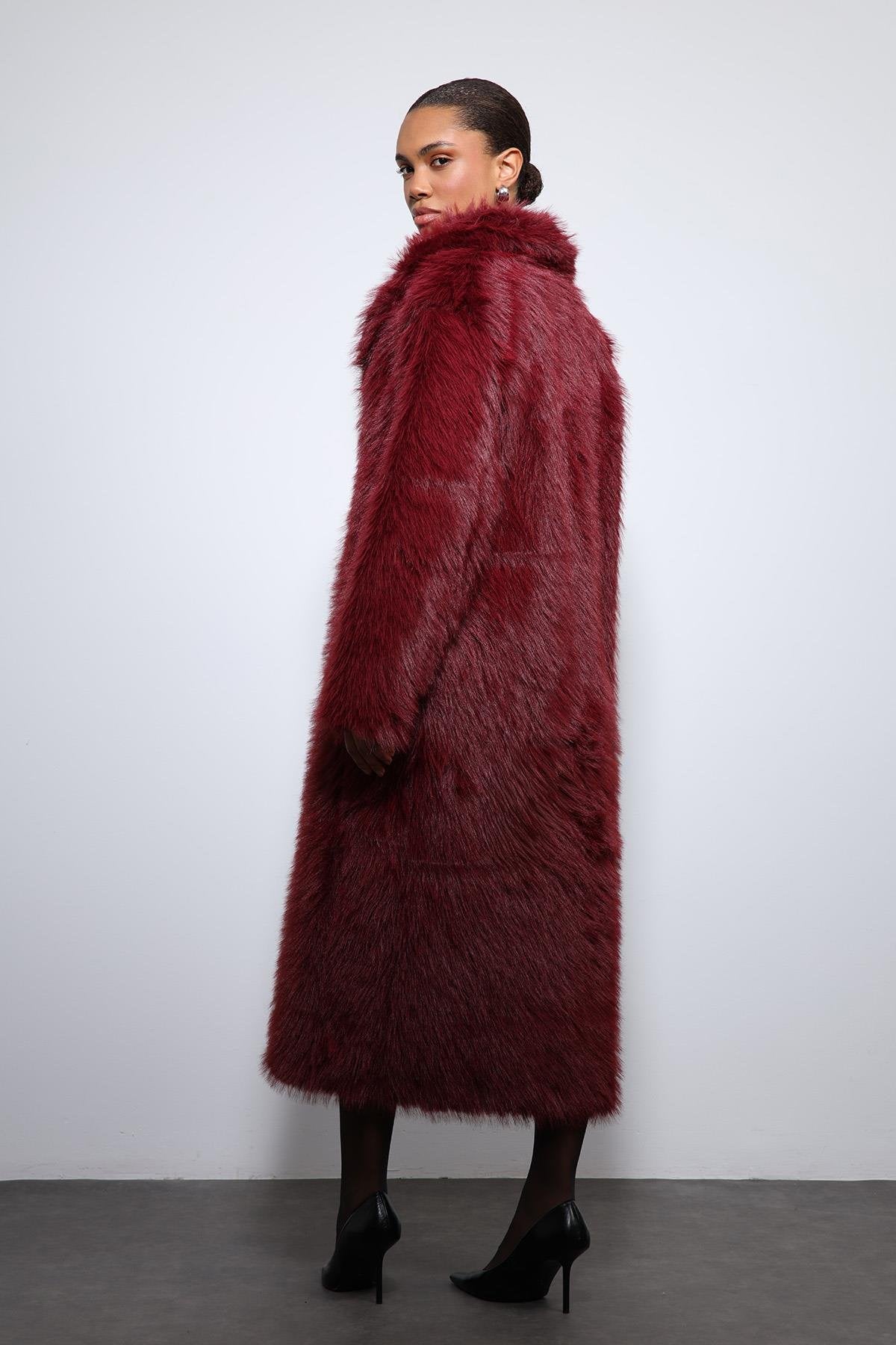 Antioch-Bordo Suni Kürklü Uzun Kaban-Kaban-5-Milagron.com