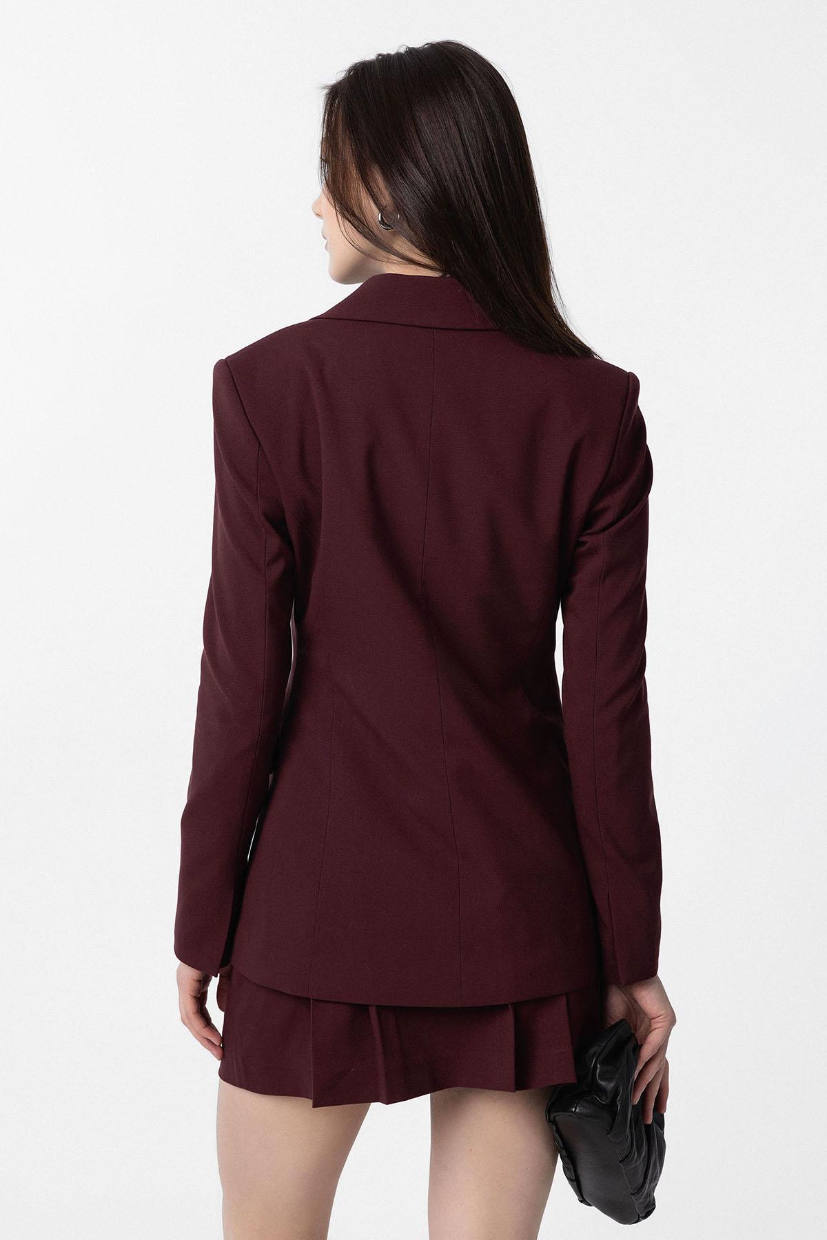 Antioch-Bordo Vücuda Oturan Kadın Blazer Ceket-Blazer Ceket-4-Milagron.com