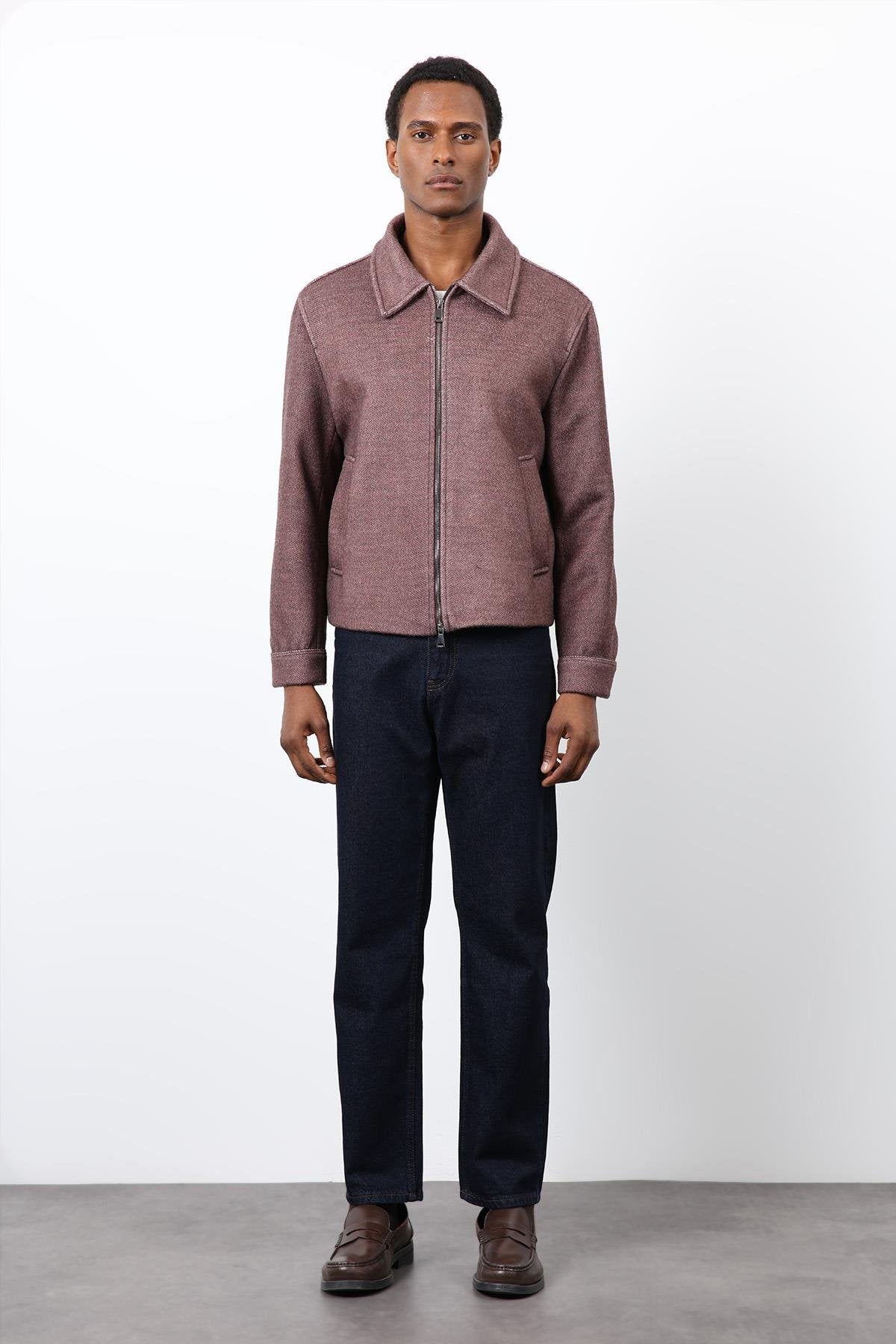 Antioch-Bordo Yün Karışımlı Erkek Ceket-Ceket-2-Milagron.com