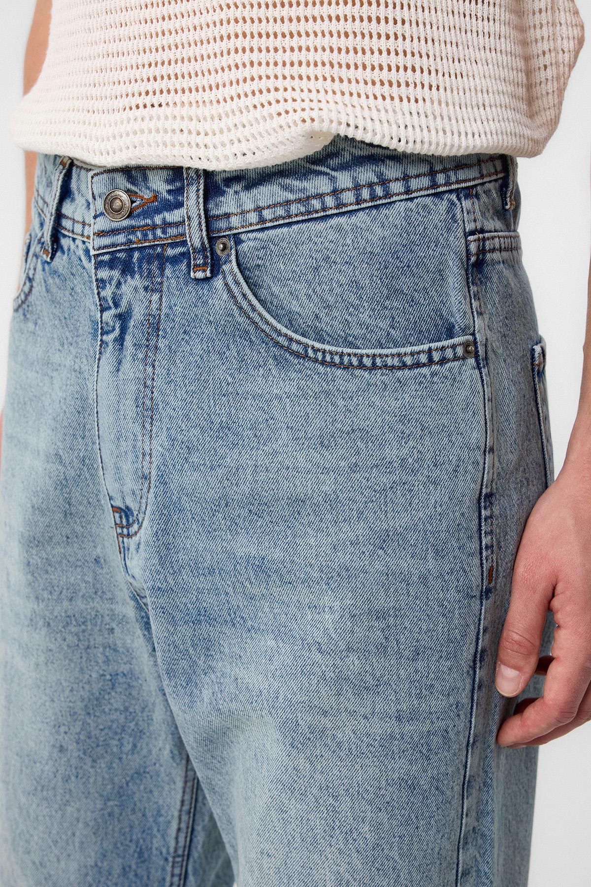 Antioch-Antioch Buz Mavisi Yüksek Bel Regular Fit Erkek Kot Pantolon-Kot Pantolon-3-Milagron.com