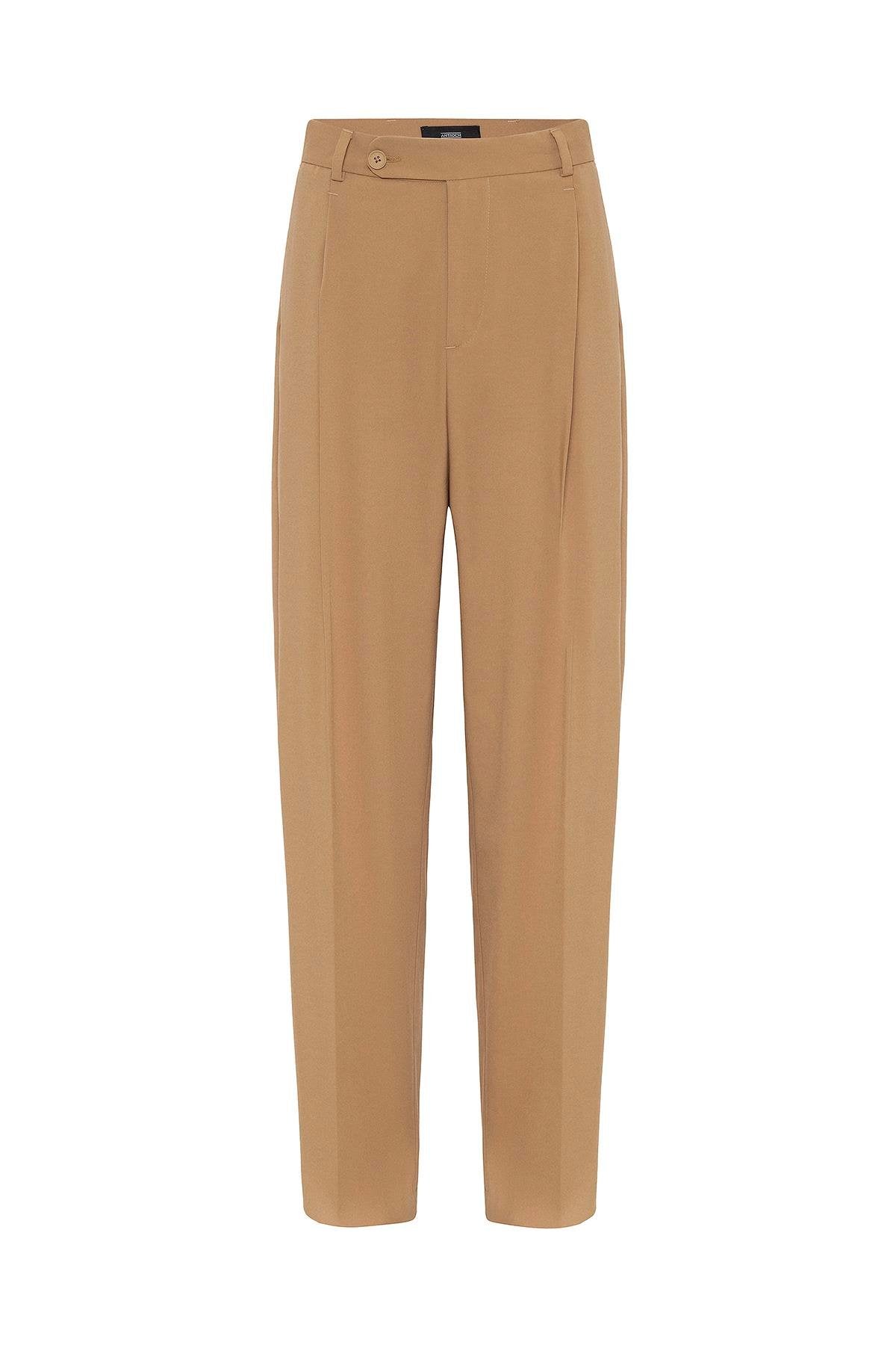 Antioch-Camel Baggy Yüksek Bel Erkek Kumaş Pantolon-Kumaş Pantolon-5-Milagron.com