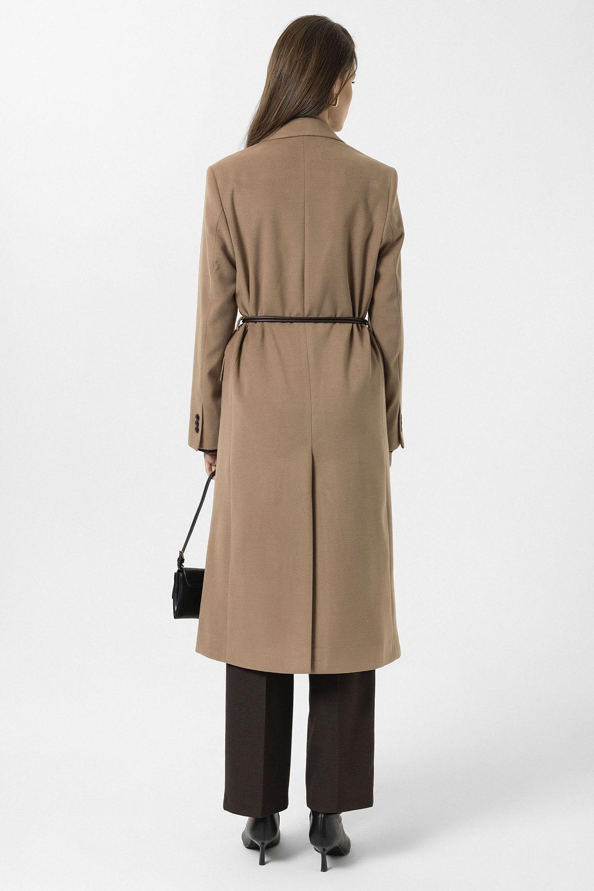 Antioch-Camel Kadın Kemerli Kruvaze Kaban-Kaban-6-Milagron.com