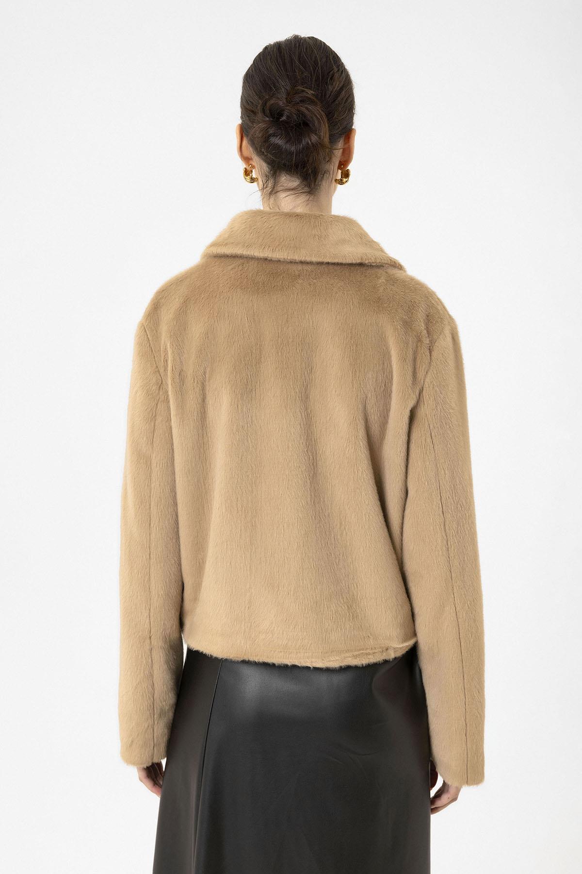 Antioch-Camel Kadın Suni Kürk Crop Mont-Mont-8-Milagron.com