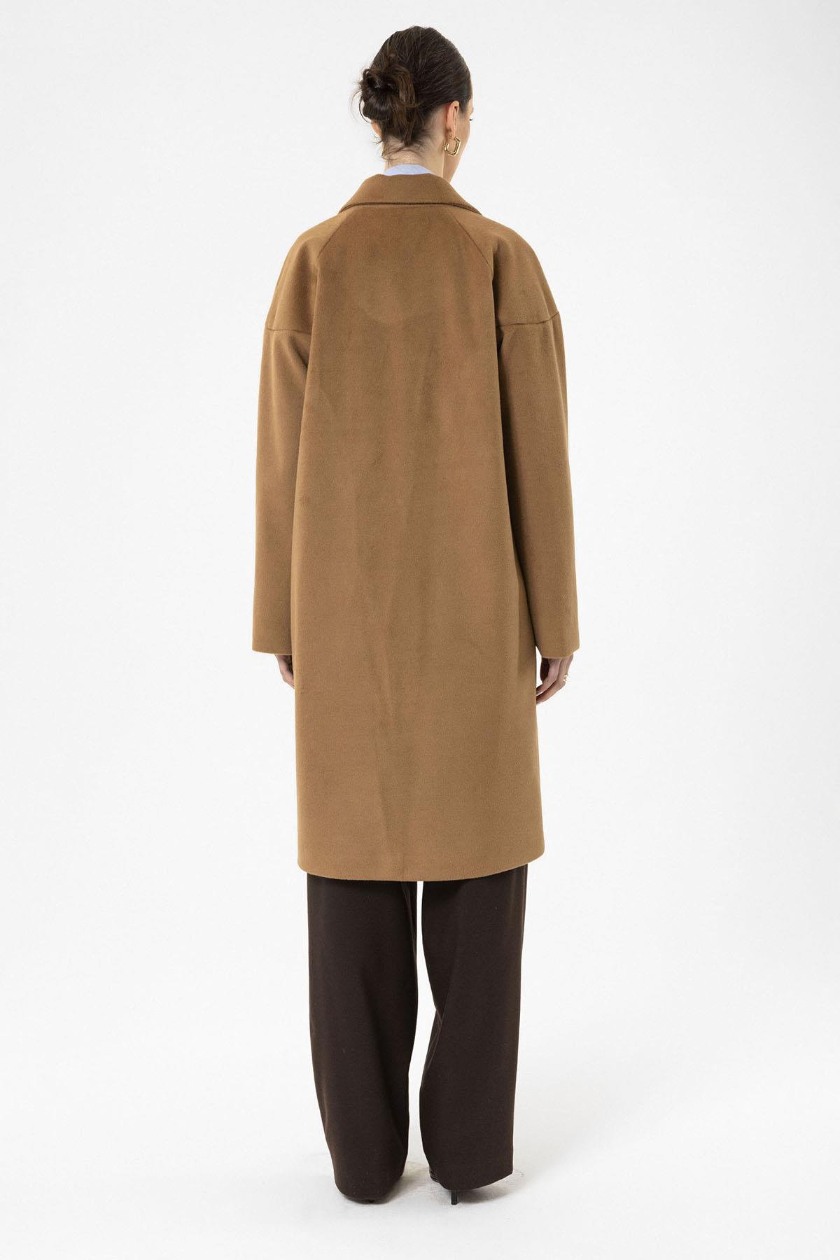 Antioch-Camel Kadın Yün Karışımlı Dokulu Kaban-Kaban-6-Milagron.com