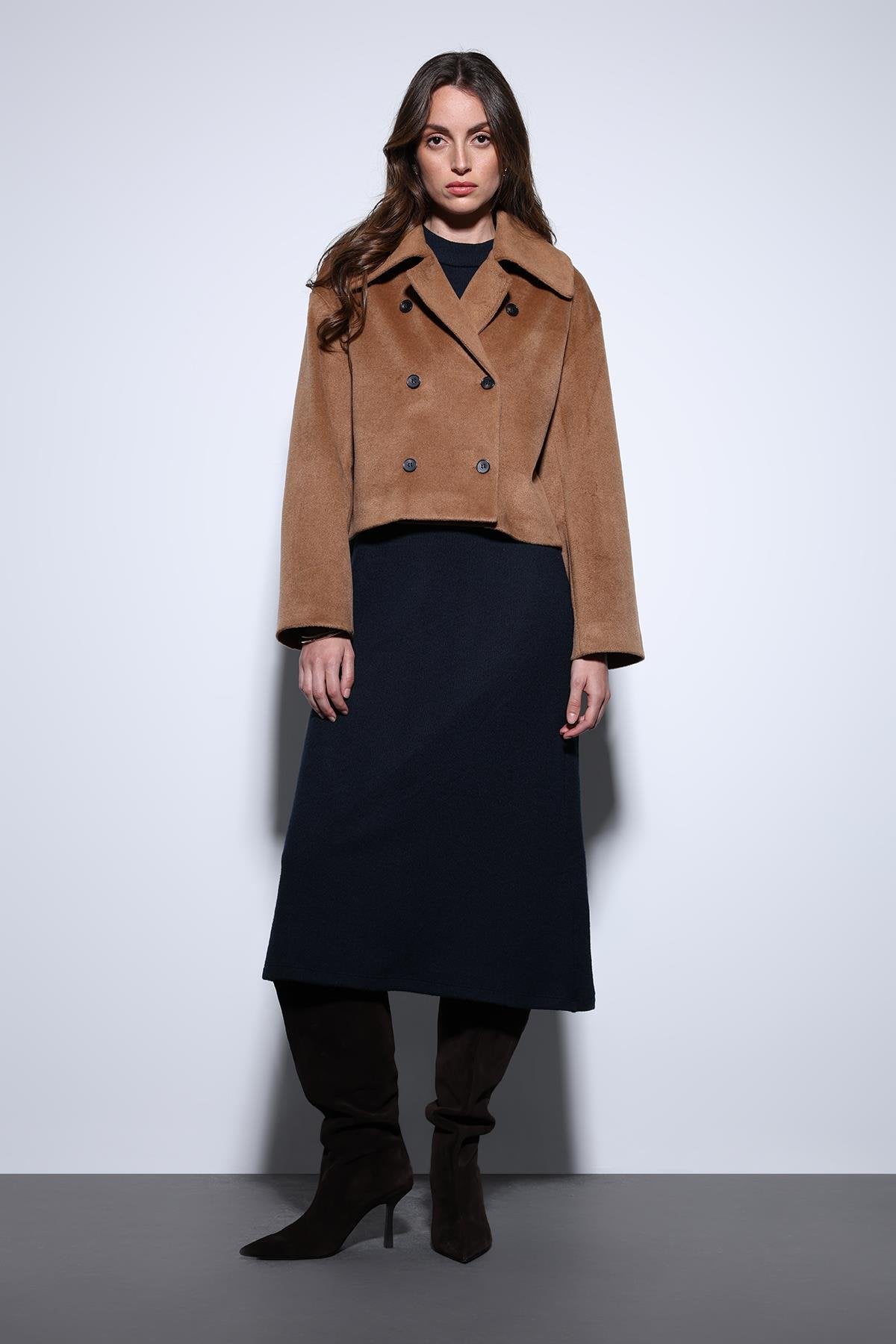 Antioch-Antioch Camel Kruvaze Kadın Kısa Kaban-Kaban-4-Milagron.com