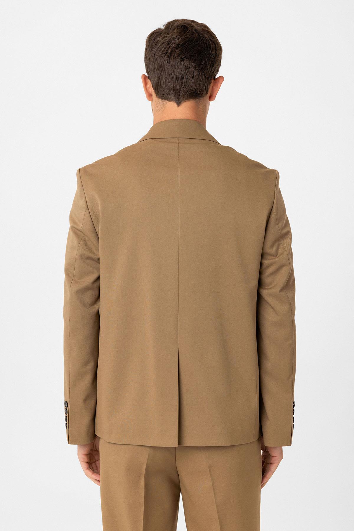 Antioch-Camel Relax Fit Erkek Blazer Ceket-Ceket-5-Milagron.com