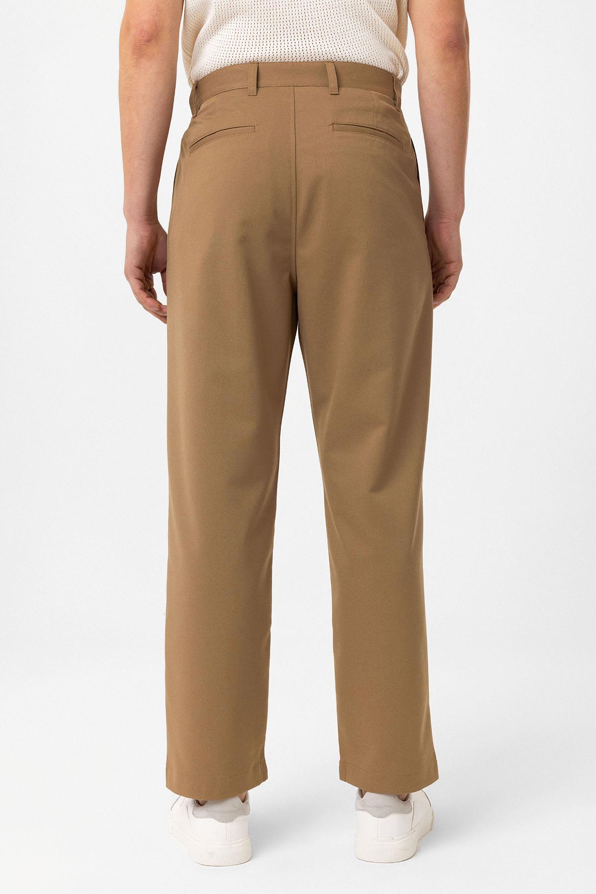 Antioch-Camel Straight Fit Erkek Pantolon-Kumaş Pantolon-4-Milagron.com