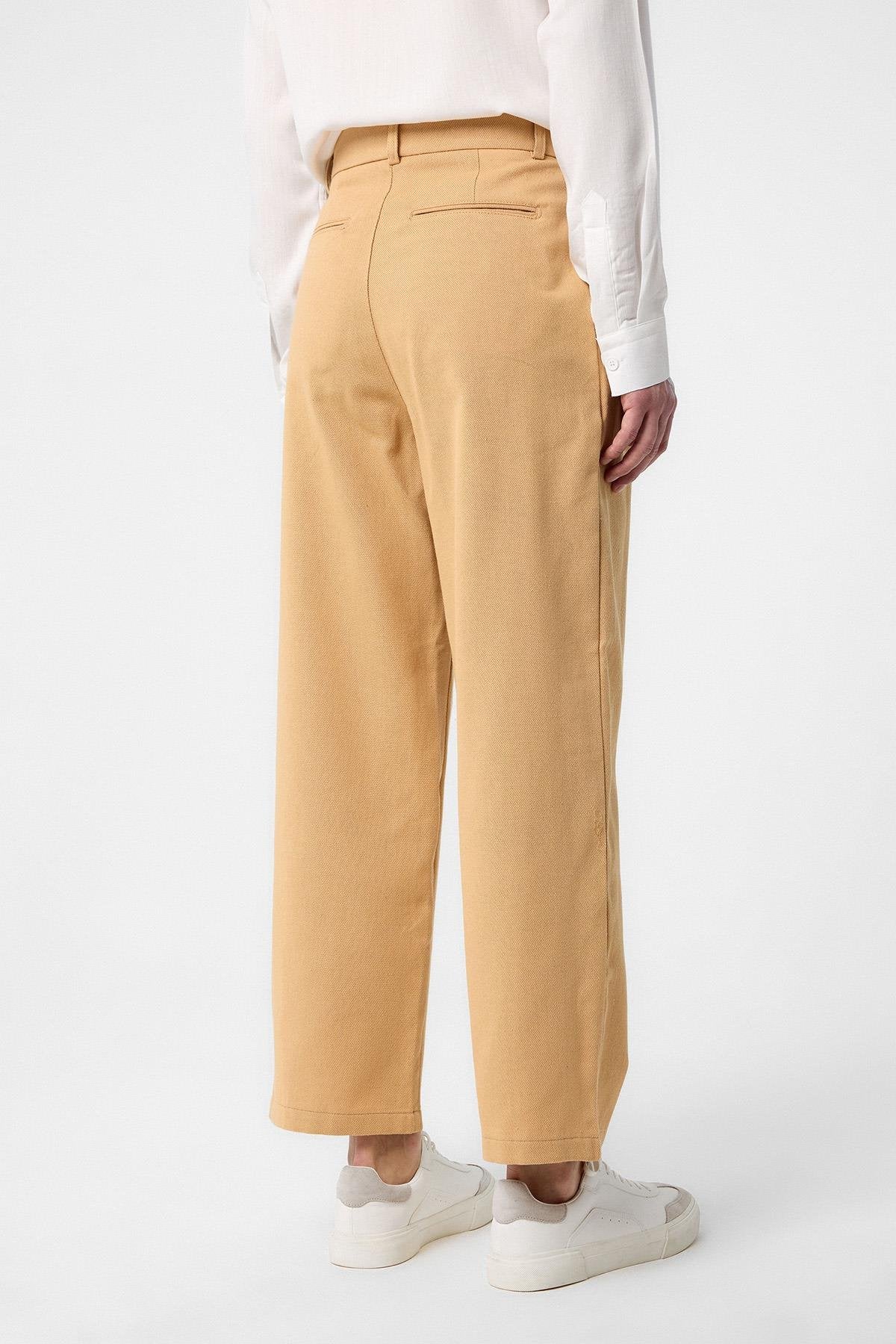 Antioch-Antioch Camel Yüksek Bel Pamuklu Erkek Pantolon-Kumaş Pantolon-3-Milagron.com